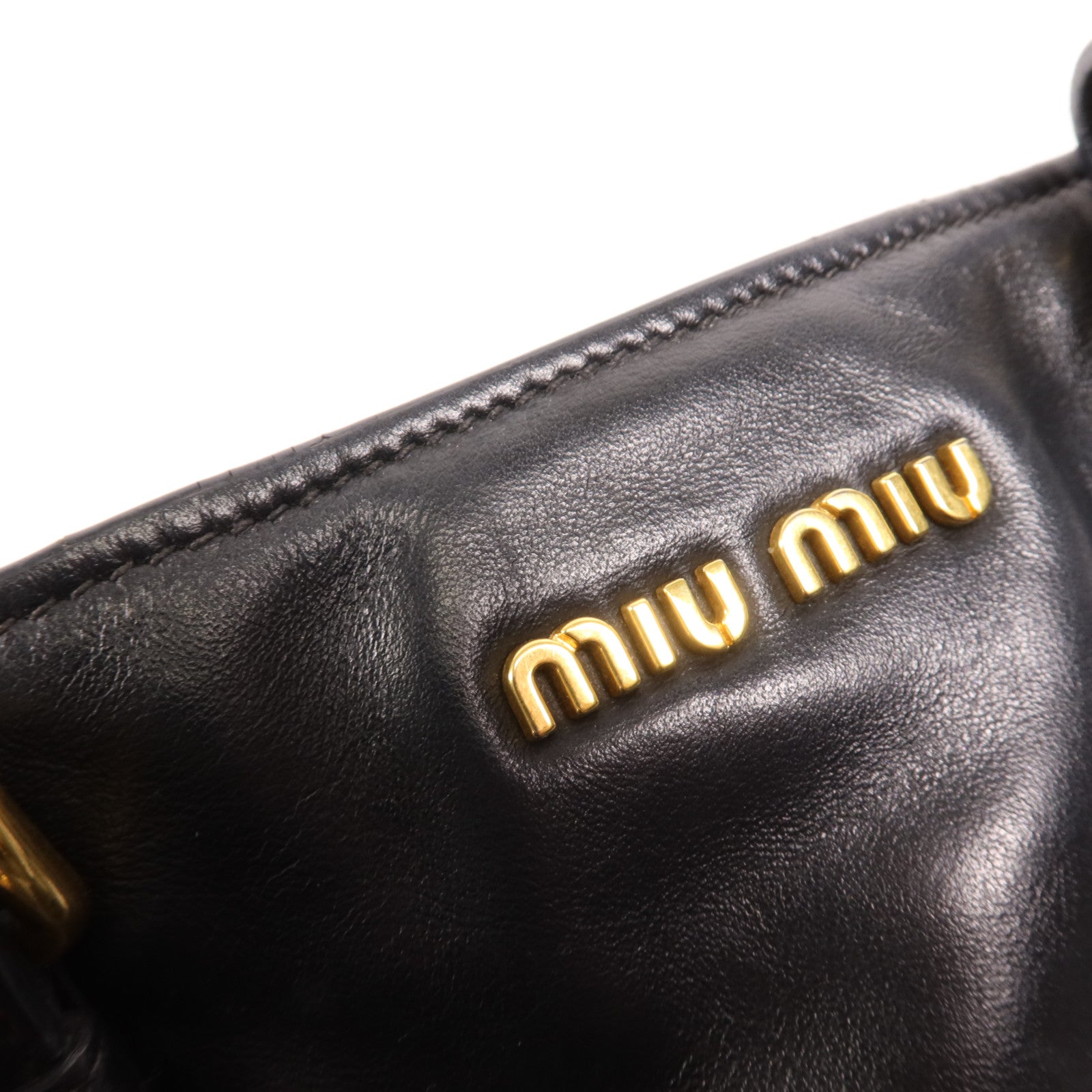 Miu Miu 羊皮皮革Tote Bag金扣肩背袋