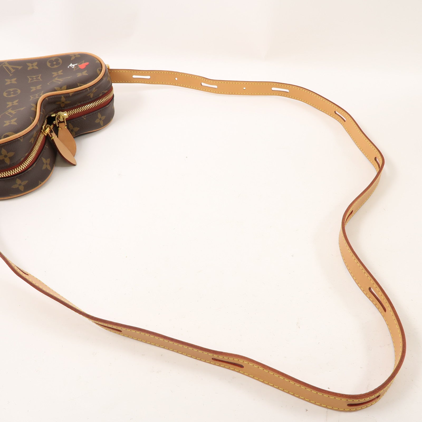 LOUIS VUITTON Monogram Game On Coeur金扣肩背袋棕色