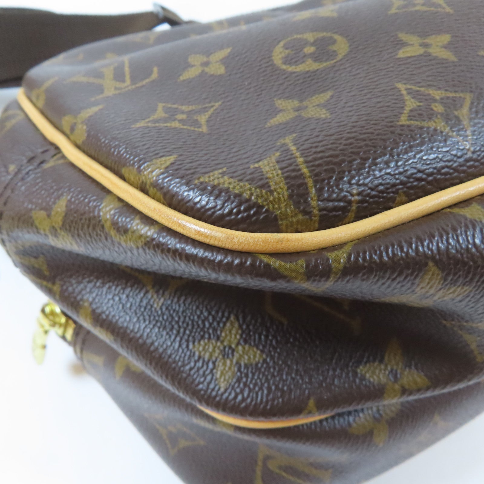 LOUIS VUITTON Monogram Reporter PM金扣肩背袋啡色