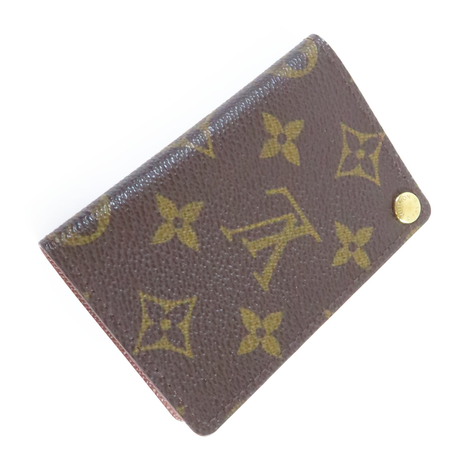 LOUIS VUITTON 【激減優惠】Monogram Porte Cartes Crdit Pression金扣卡片套啡色