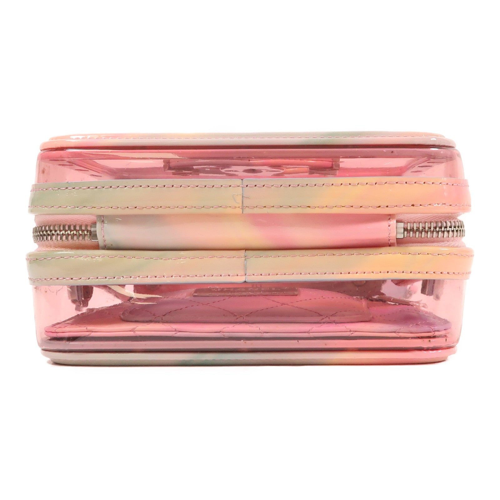 CHANEL PVC Vanity Case銀扣手挽肩背兩用袋