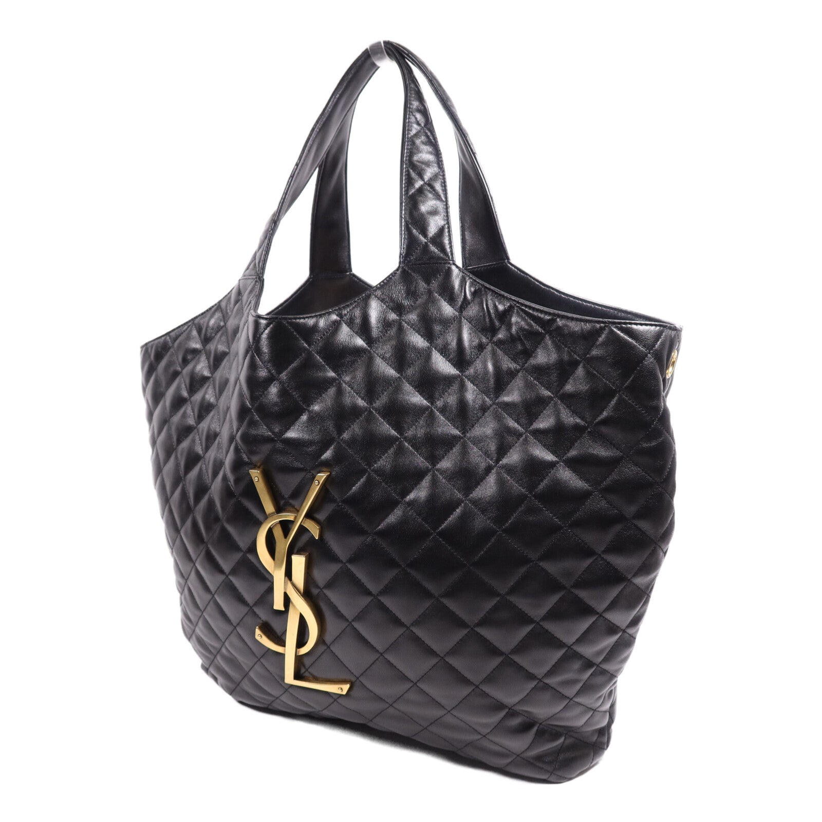 SAINT LAURENT 羊皮皮革Icare Maxi金扣手挽袋