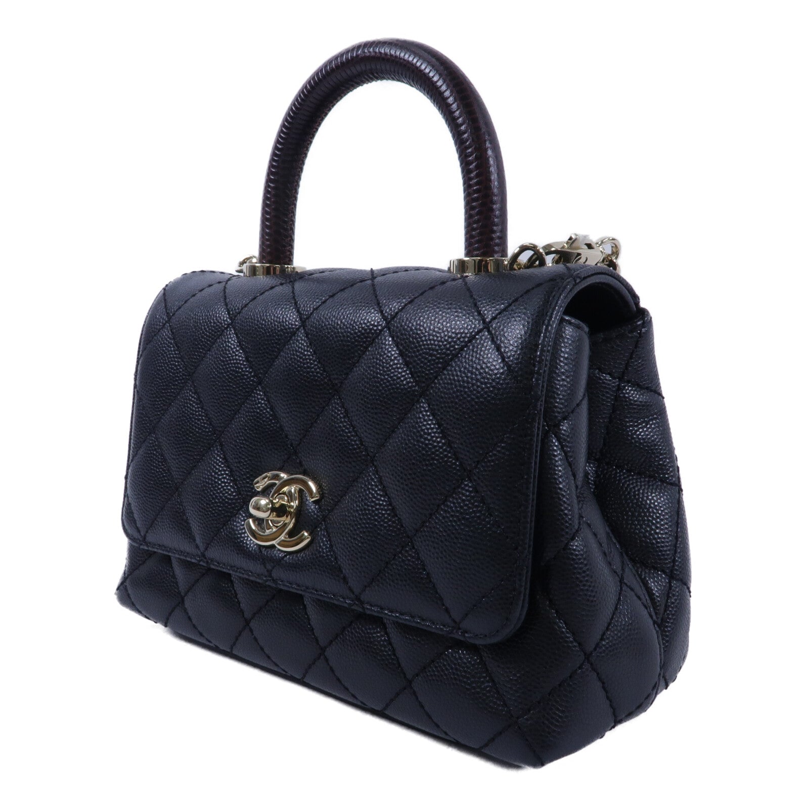 CHANEL 牛皮皮革Mini Coco Handle手挽肩背兩用袋