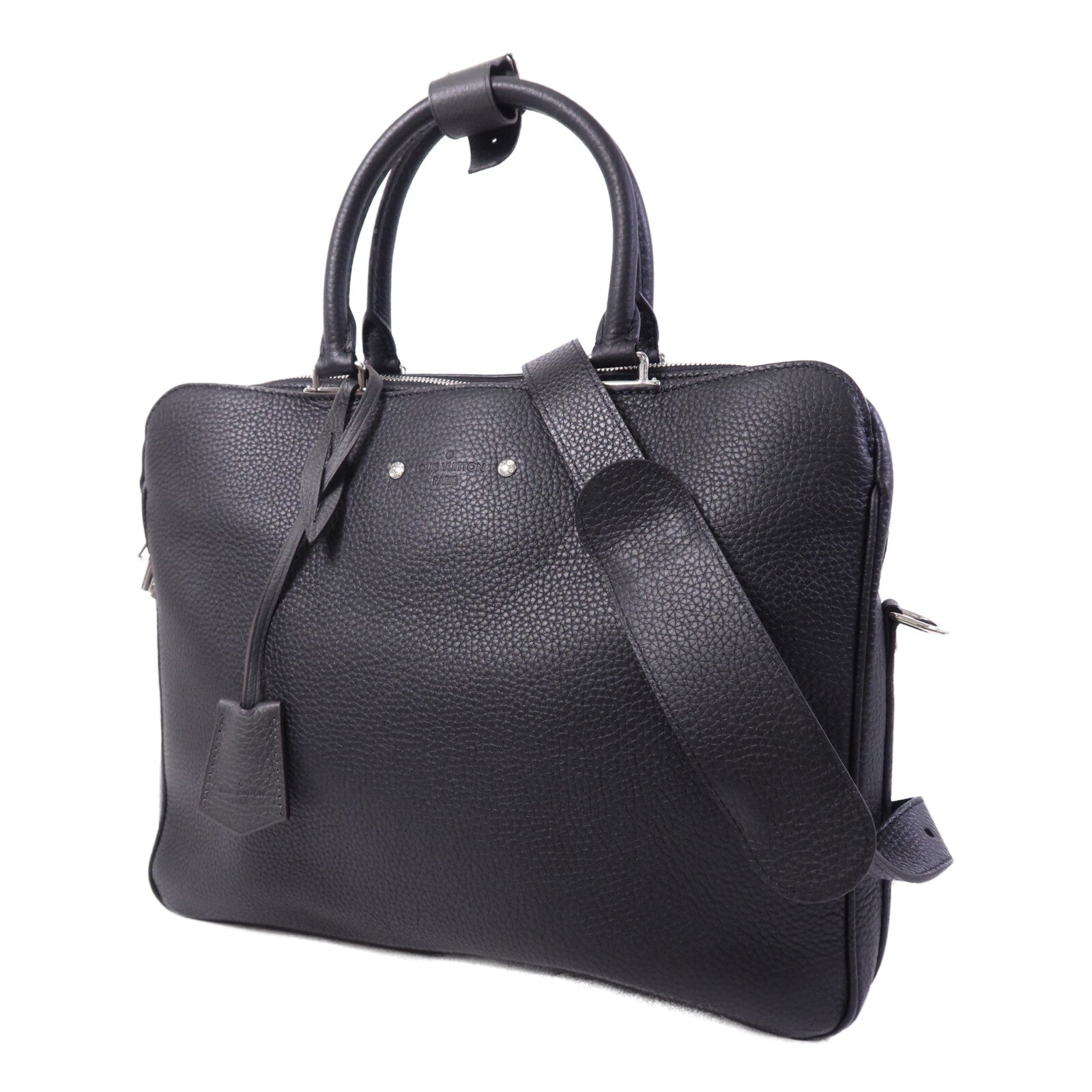 LOUIS VUITTON Taurillon Armand Briefcase銀扣手挽肩背兩用袋