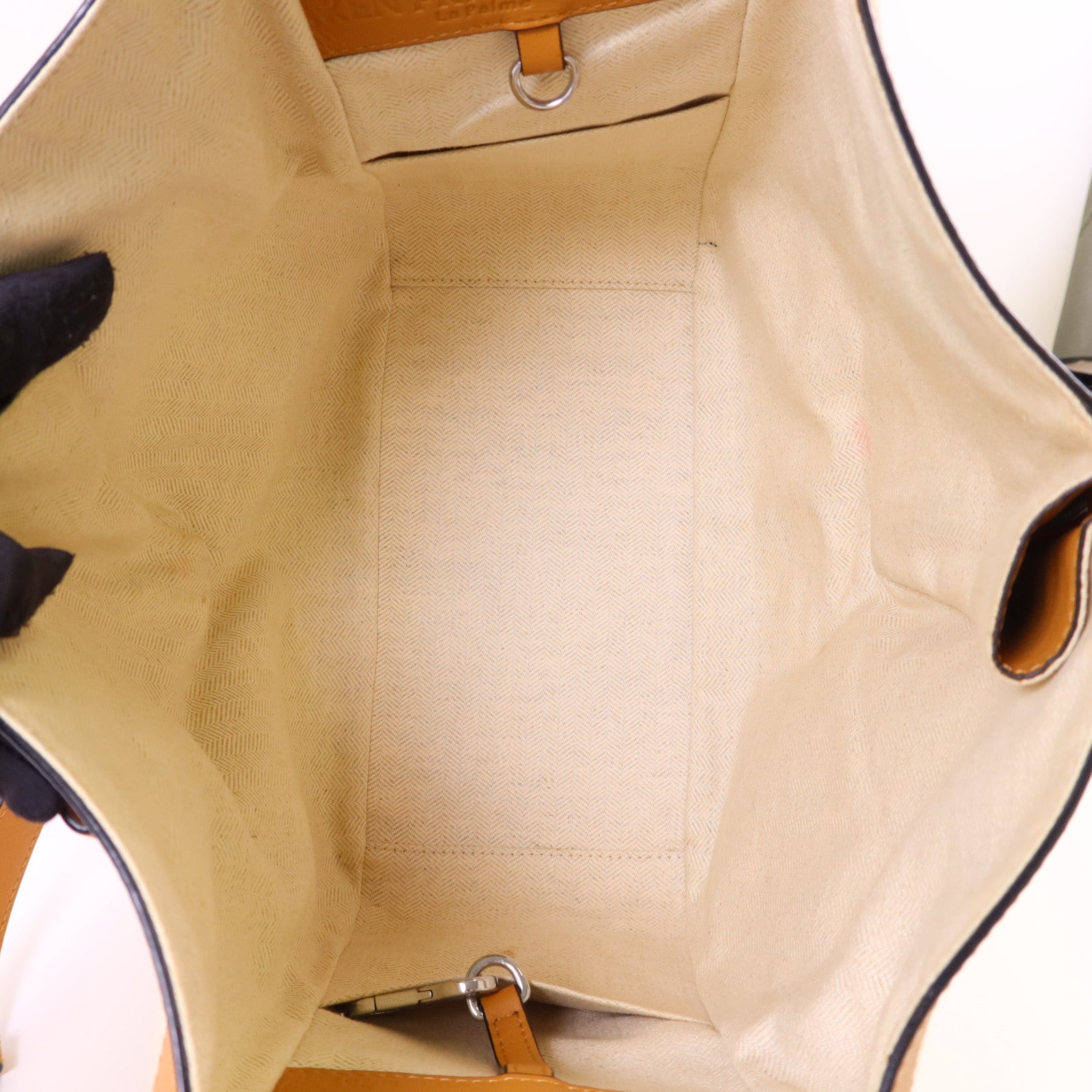 LOEWE 帆布/牛皮皮革Small Hammock Ken Price銀扣肩背袋