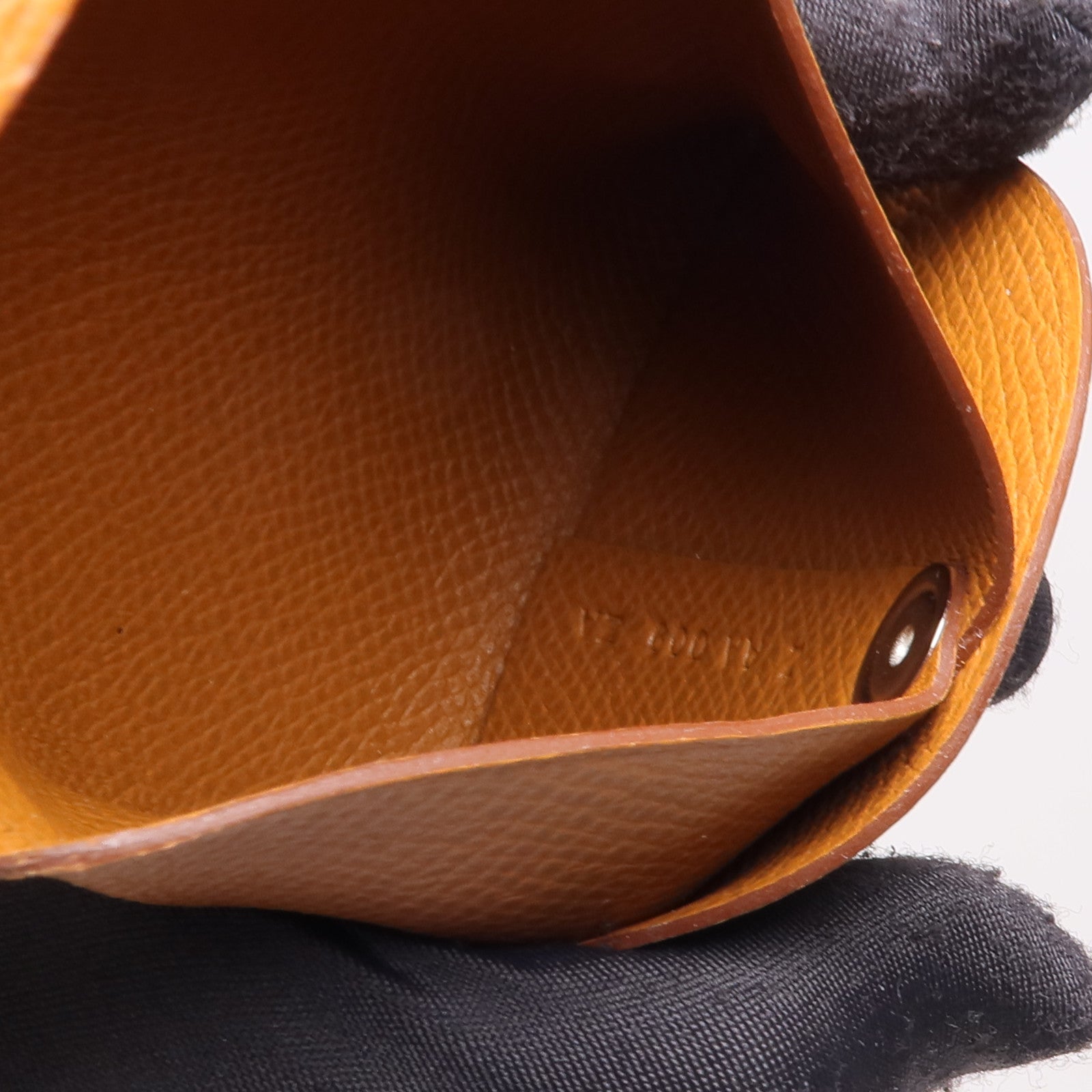 HERMES Epsom皮革Bastia零錢包Gold