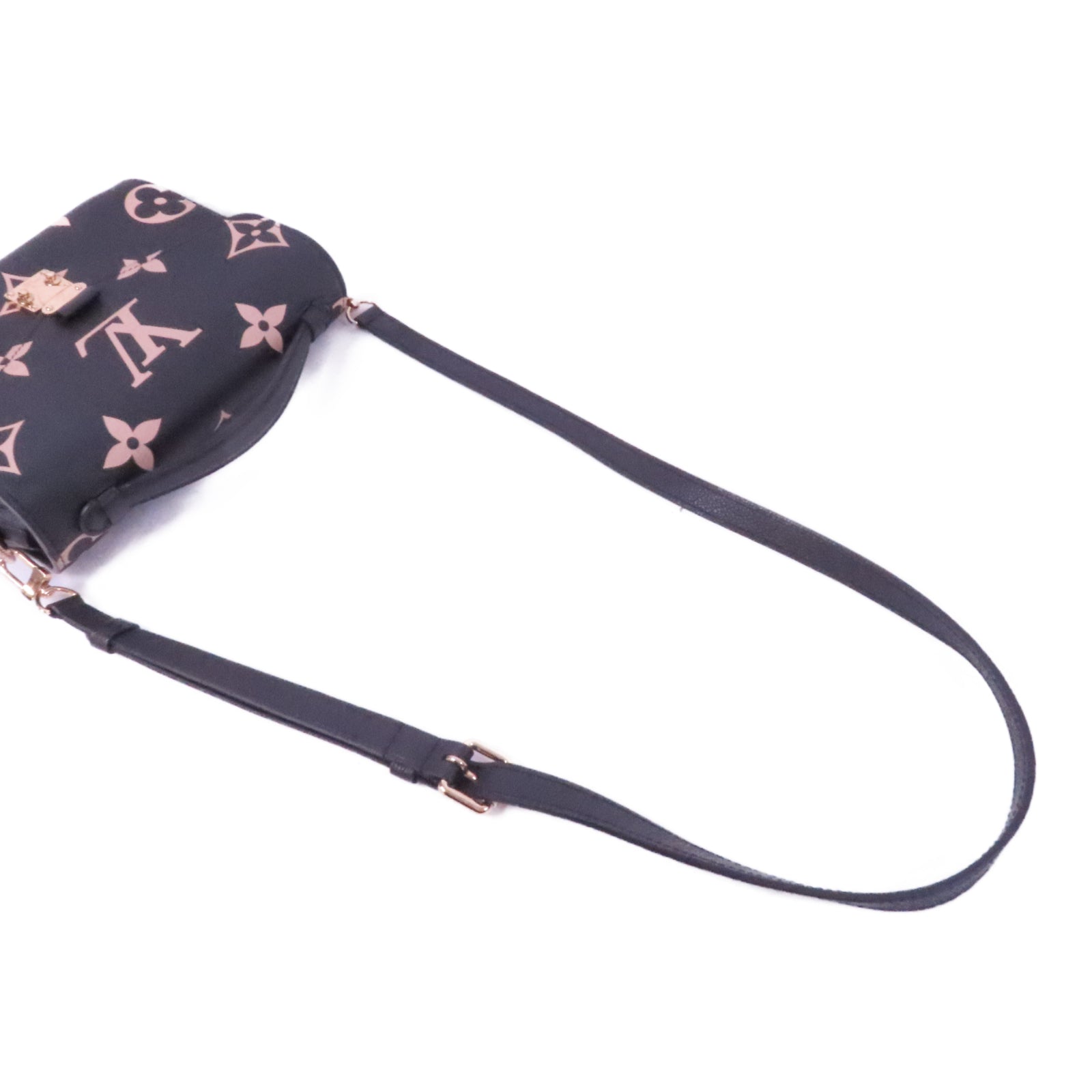 LOUIS VUITTON Monogram Empreinte Pochette Metis金扣手挽肩背两用袋黑色