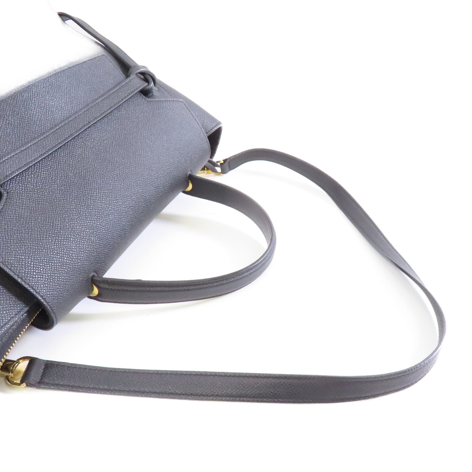 CELINE 牛皮皮革Belt Bag Mini金扣手挽肩背兩用袋黑色
