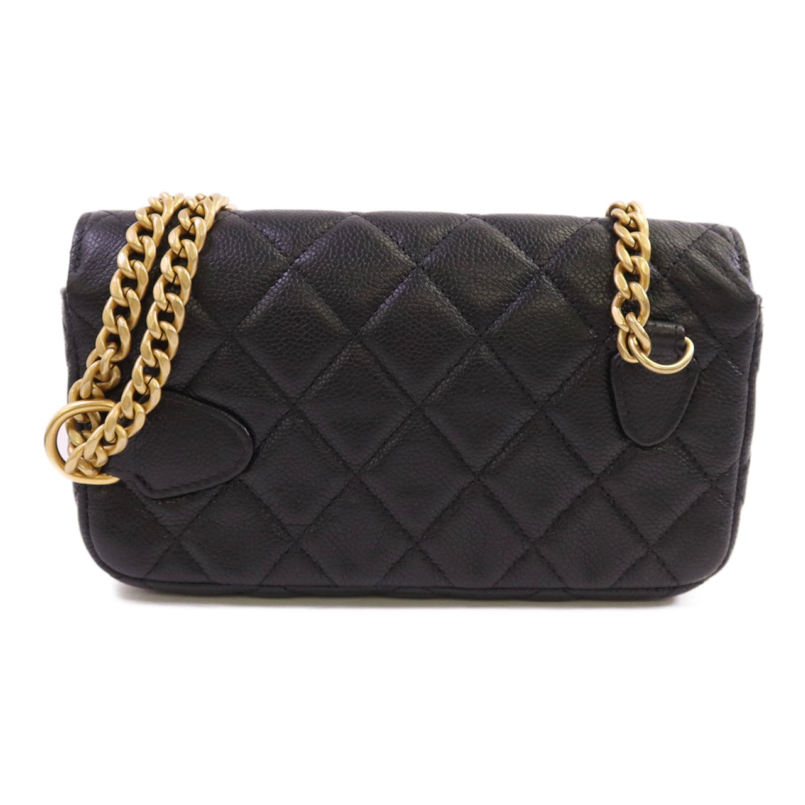 CHANEL 牛皮皮革Waist Bag金扣鏈帶腰包