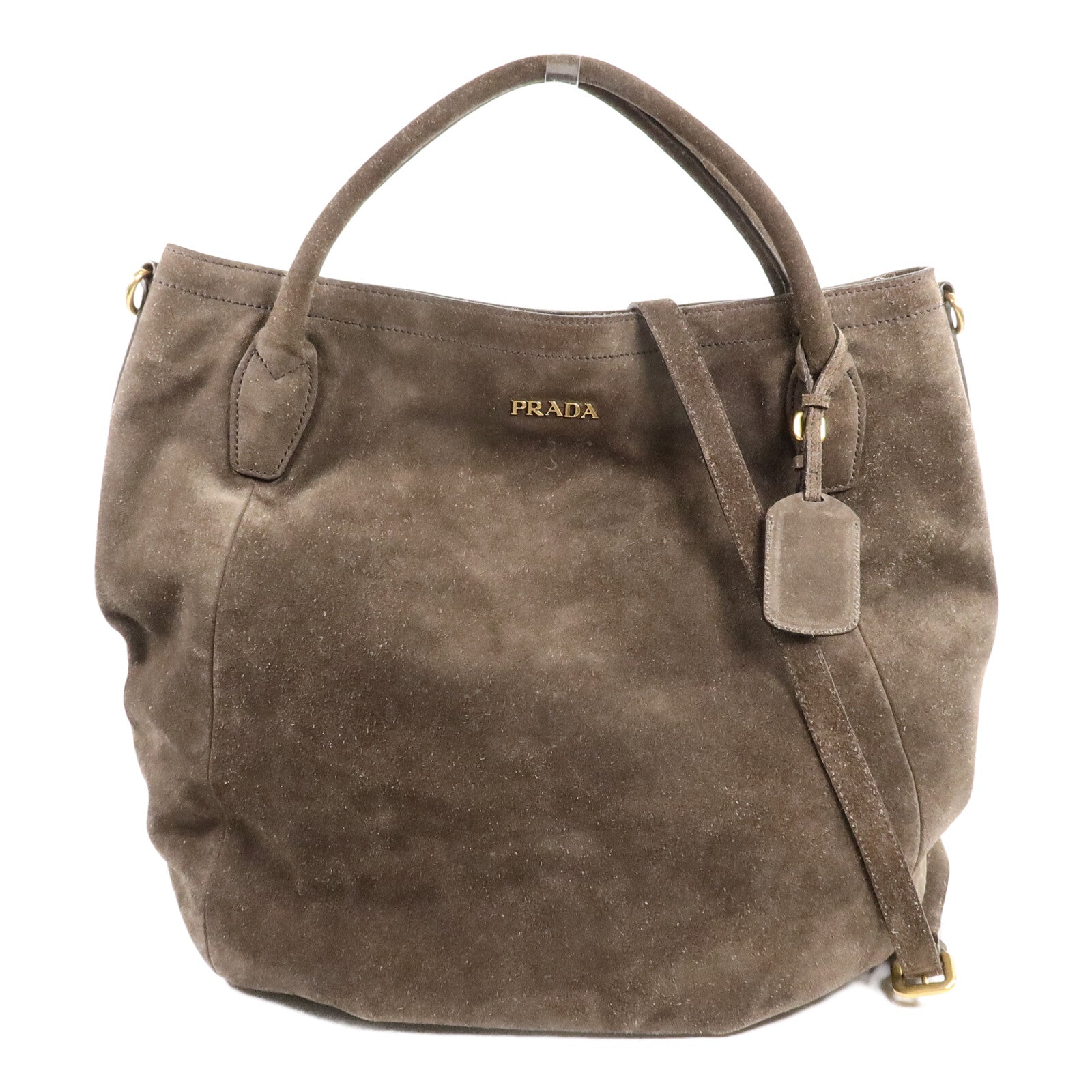 PRADA 麂皮皮革Borsa in Camoscio手挽肩背兩用袋