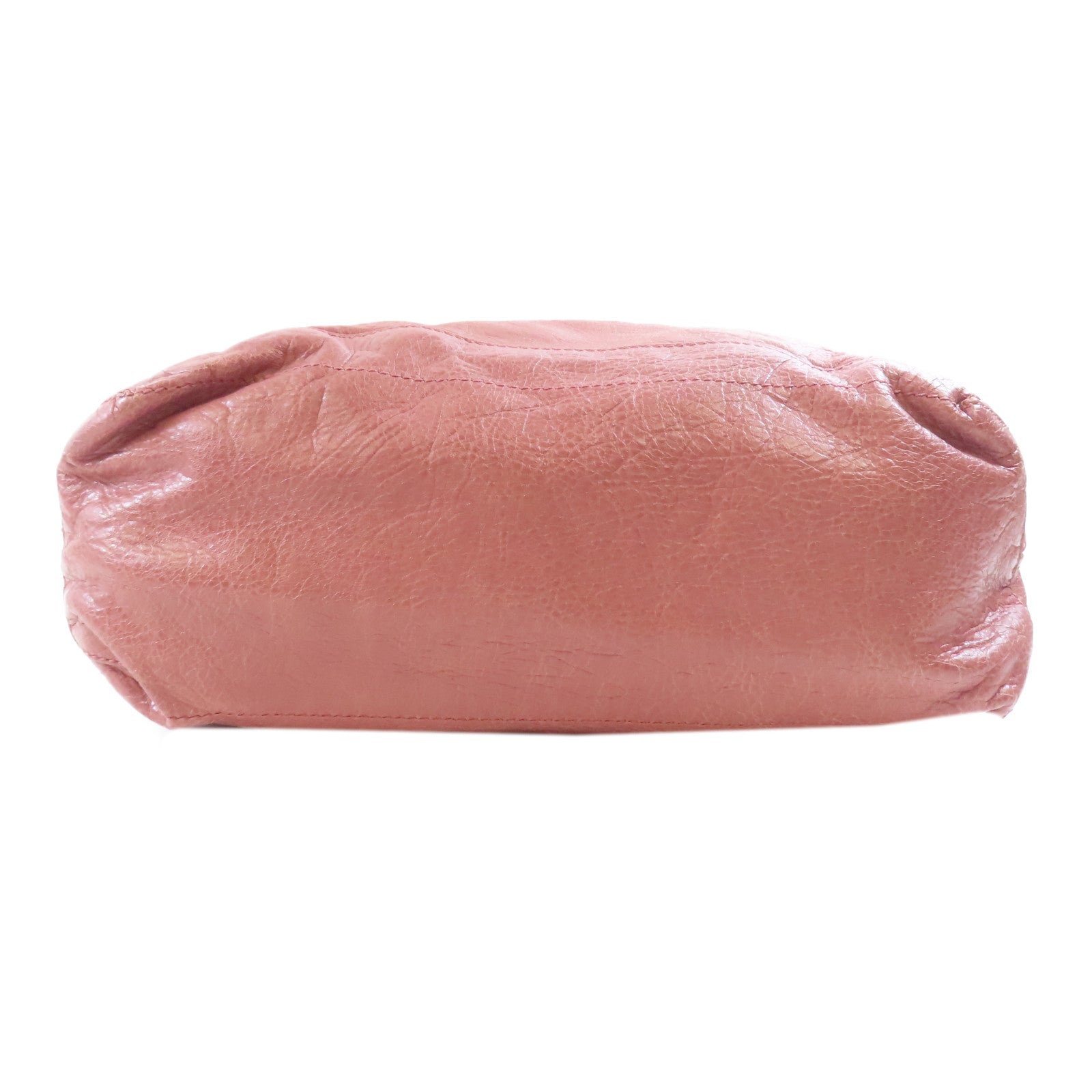BALENCIAGA 牛皮皮革Bucket銀扣肩背袋粉紅色