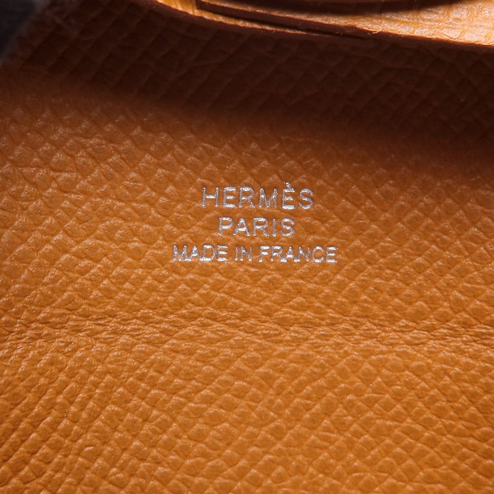HERMES Epsom皮革Bastia零錢包Gold