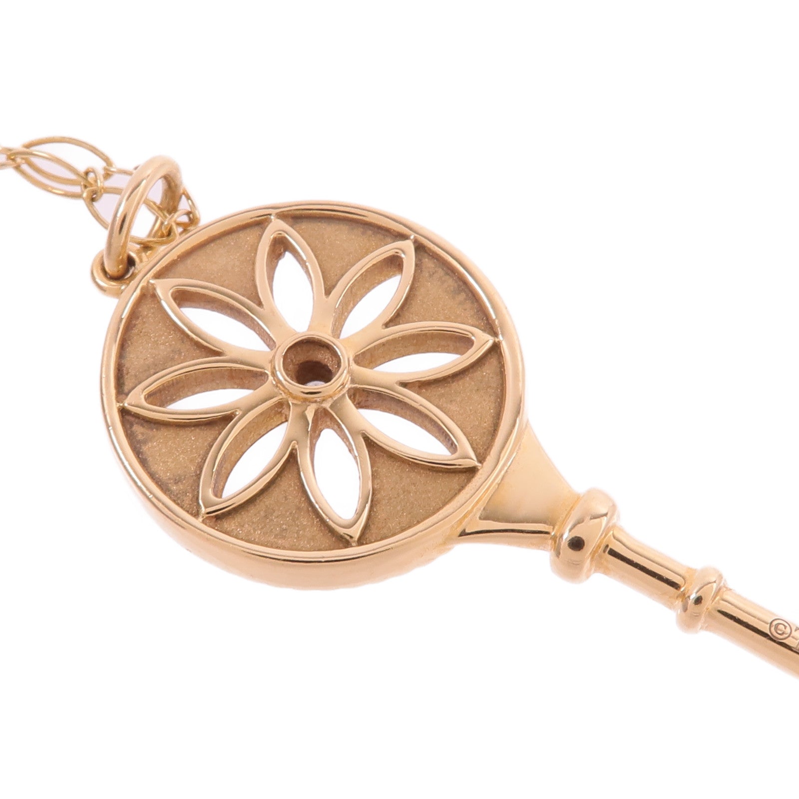 TIFFANY＆CO 18K玫瑰金Star Key Necklace鑽石項鍊