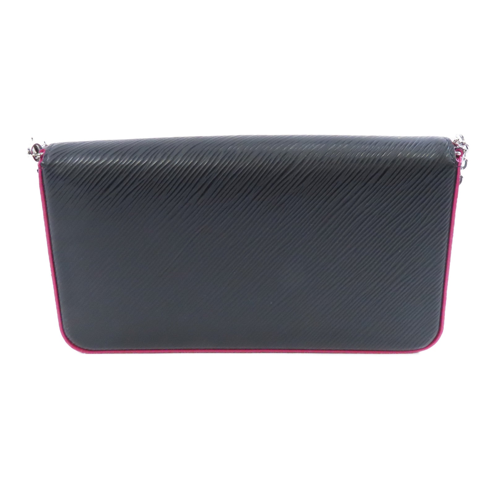 LOUIS VUITTON Epi Pochette Felicie銀扣鏈帶肩背袋黑色/粉紅色