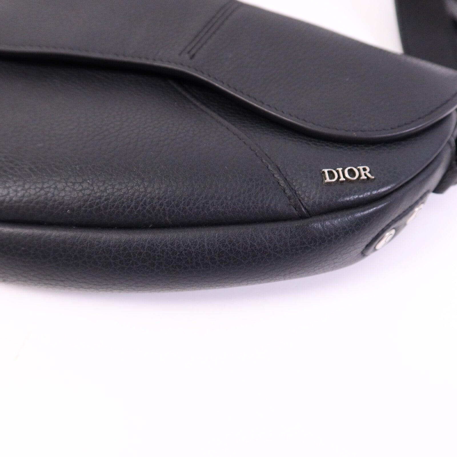 Dior 【激減優惠】牛皮皮革Mini Saddle銀扣肩背袋