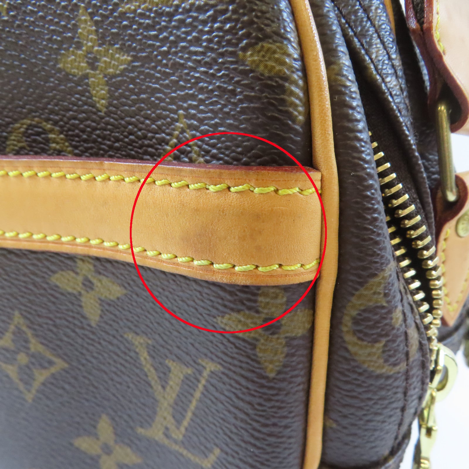 LOUIS VUITTON Monogram Reporter PM金扣肩背袋啡色
