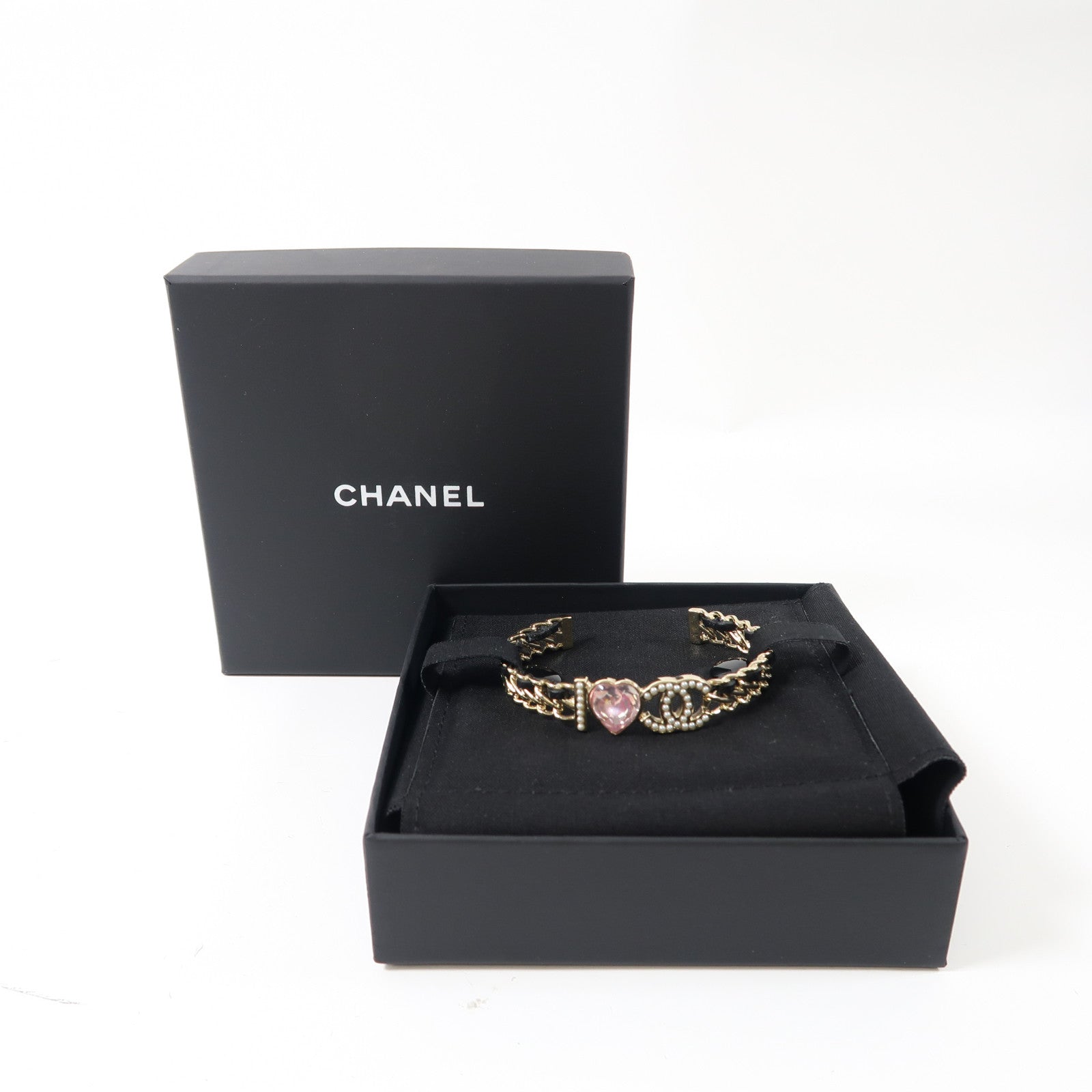 CHANEL 金屬Bangle手鐲金色/白色/粉紅色