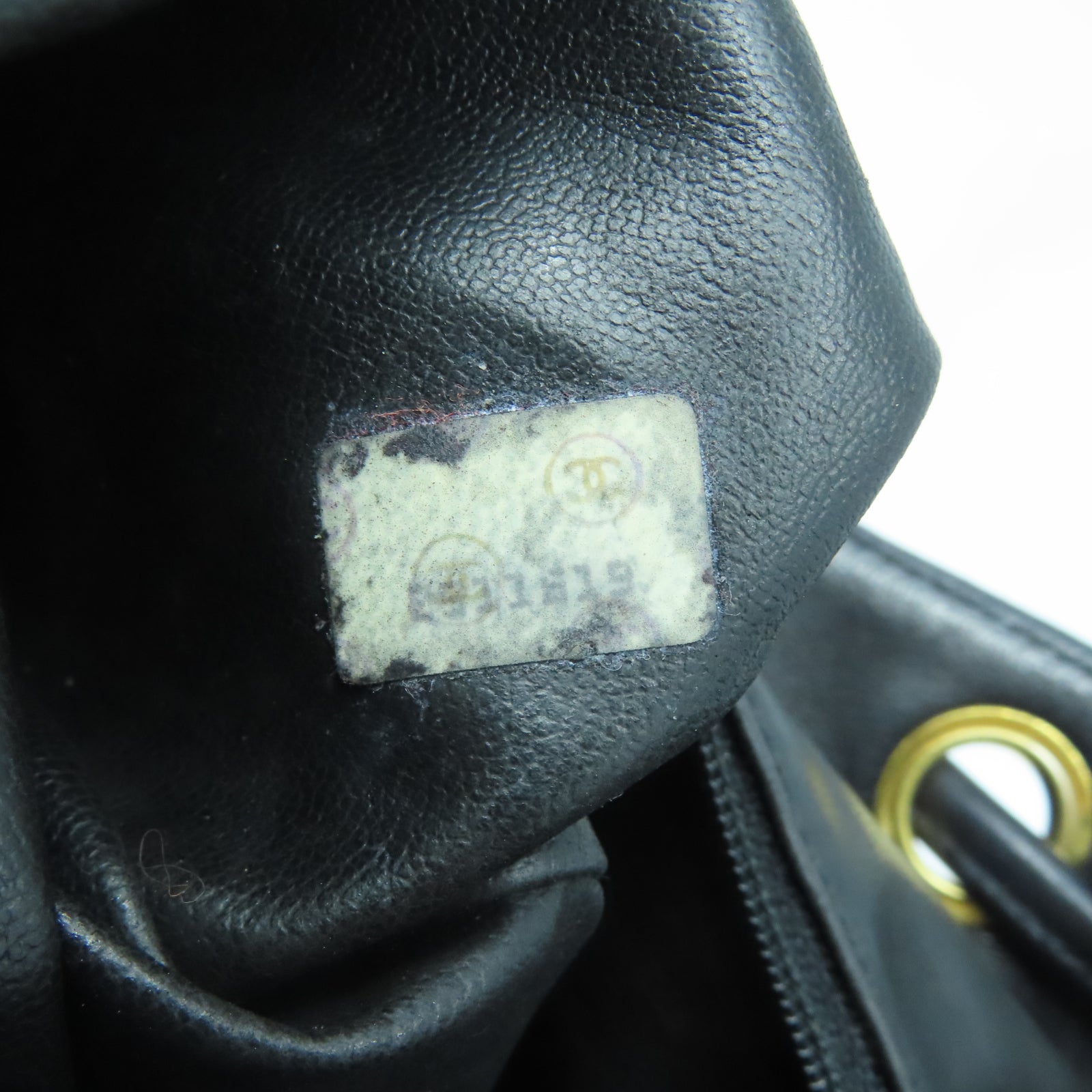 CHANEL 【激減優惠】羊皮皮革Rucksack金扣背包黑色