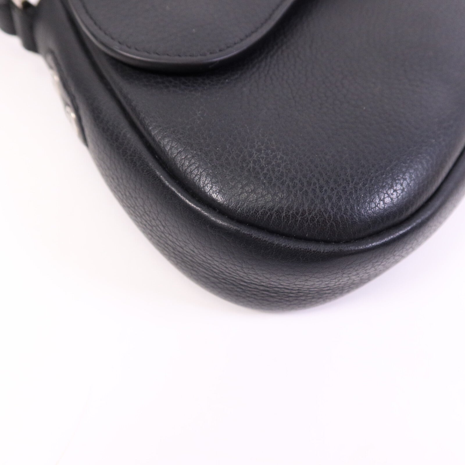 Dior 【激減優惠】牛皮皮革Mini Saddle銀扣肩背袋