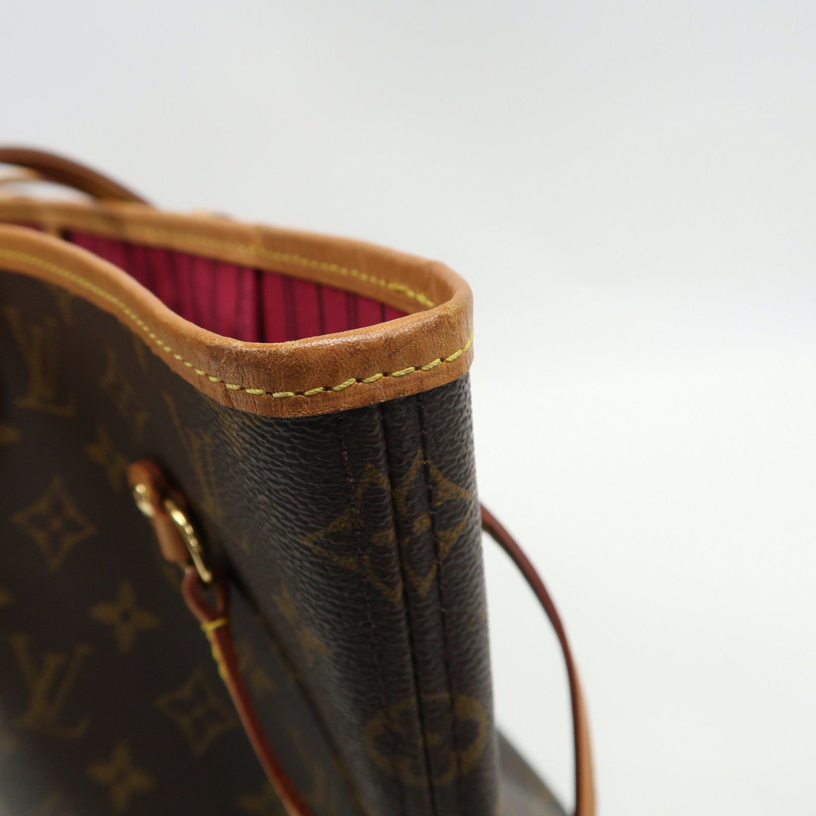 LOUIS VUITTON Monogram Neverfull MM金扣手挽袋啡色
