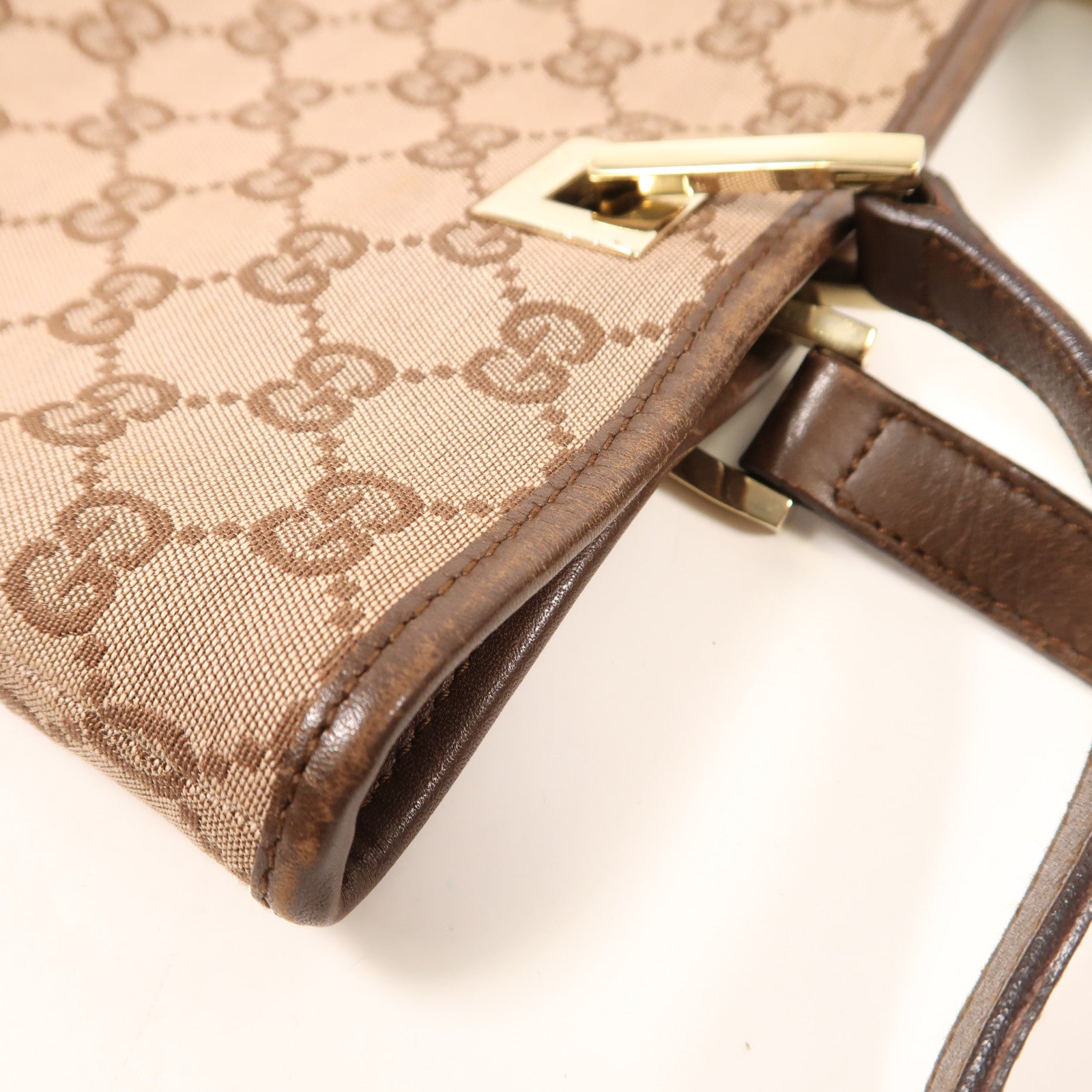GUCCI 帆布Tote Bag金扣手挽袋