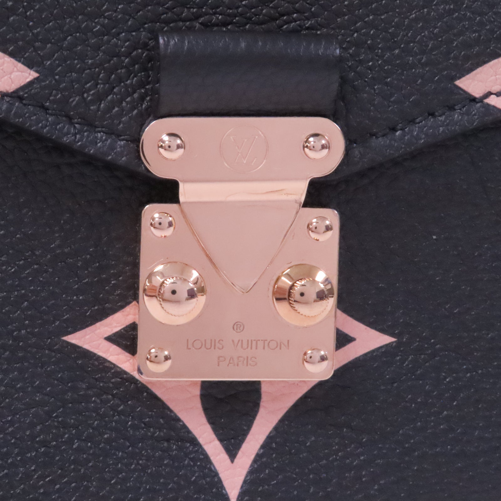 LOUIS VUITTON Monogram Empreinte Pochette Metis金扣手挽肩背两用袋黑色