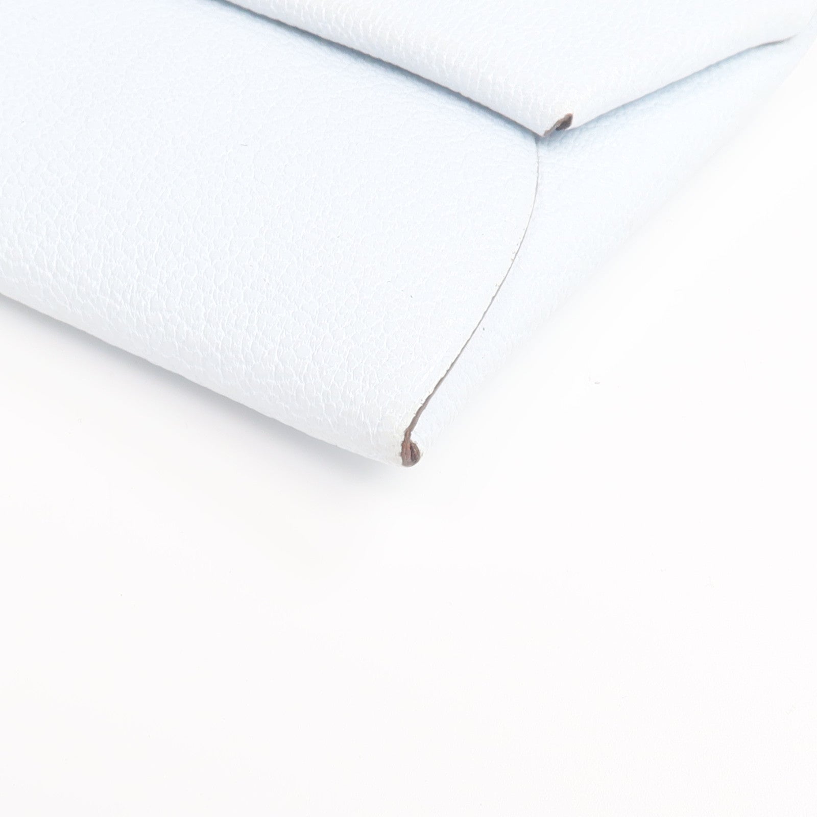 HERMES Chevre皮革Bastia銀扣零錢包Bleu Brume/Cuivre