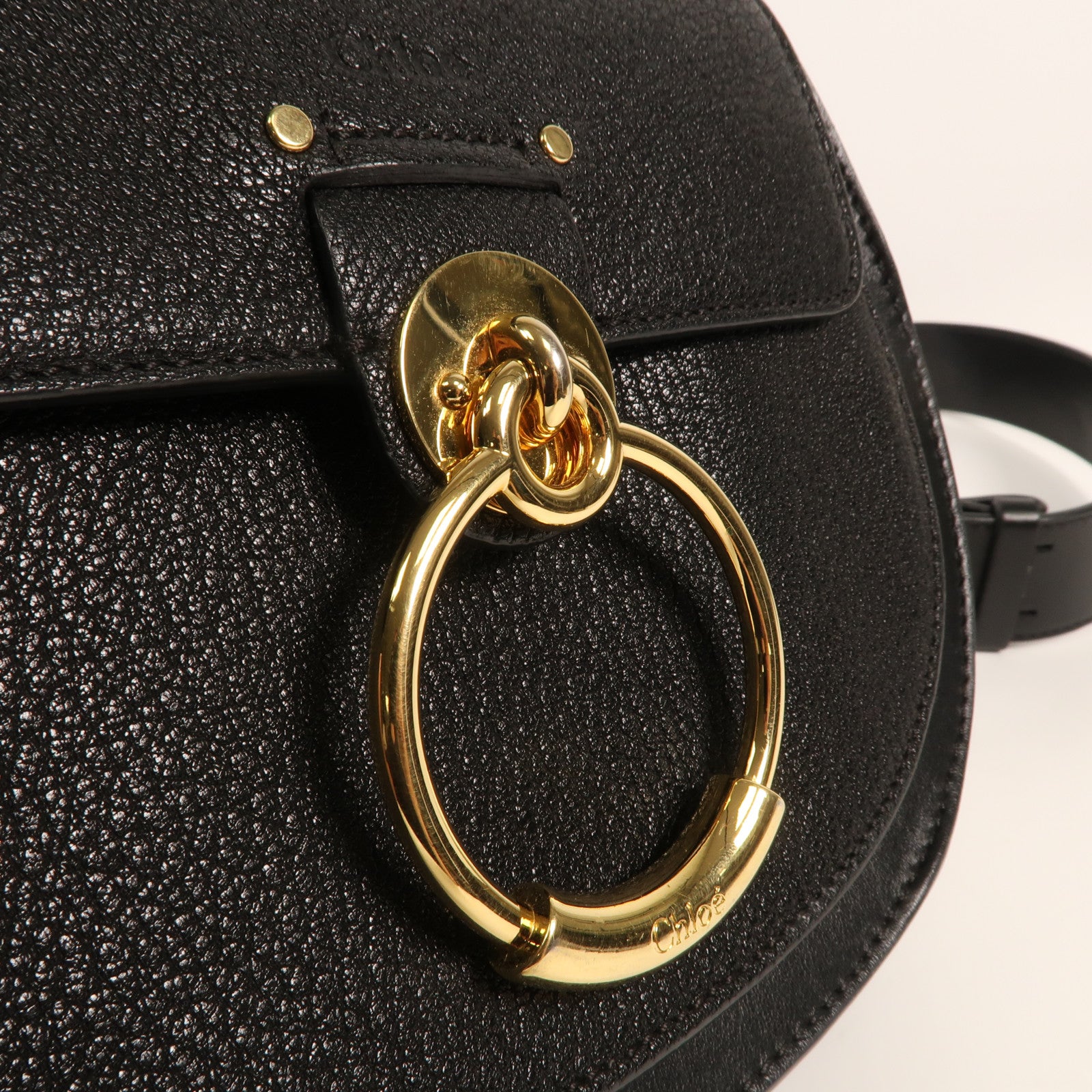 Chloe 牛皮皮革Tess金扣肩背袋