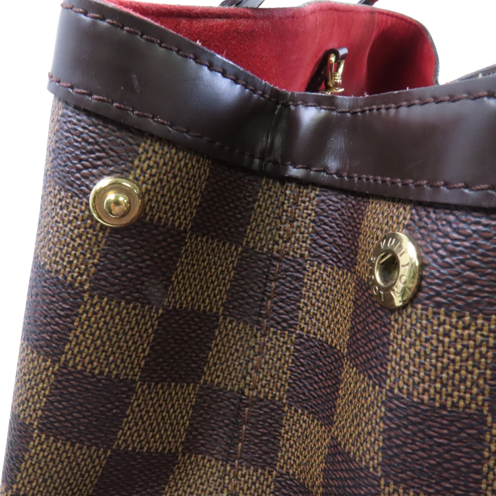 LOUIS VUITTON Damier Ebene Hampstead MM金扣肩背袋