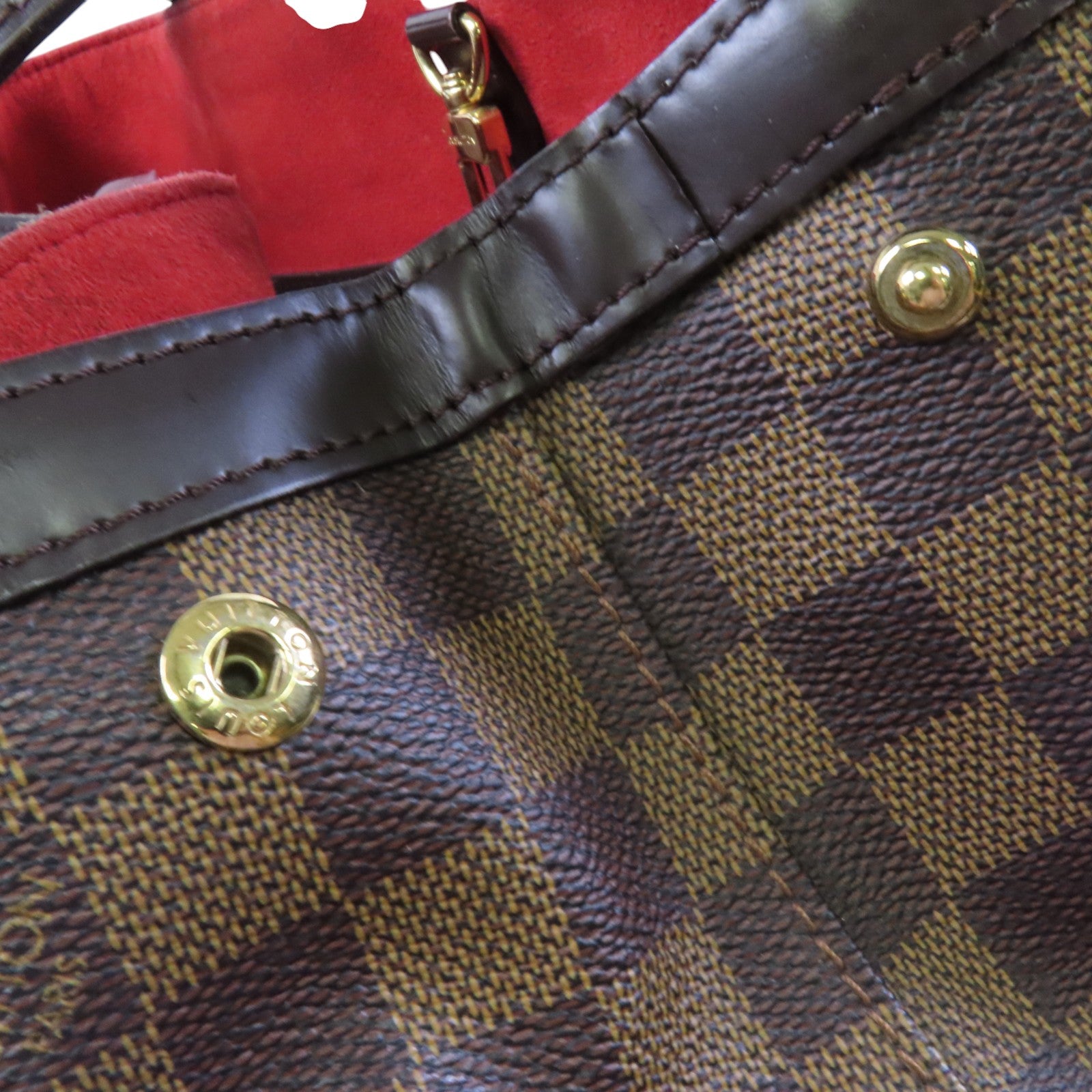 LOUIS VUITTON Damier Ebene Hampstead MM金扣肩背袋