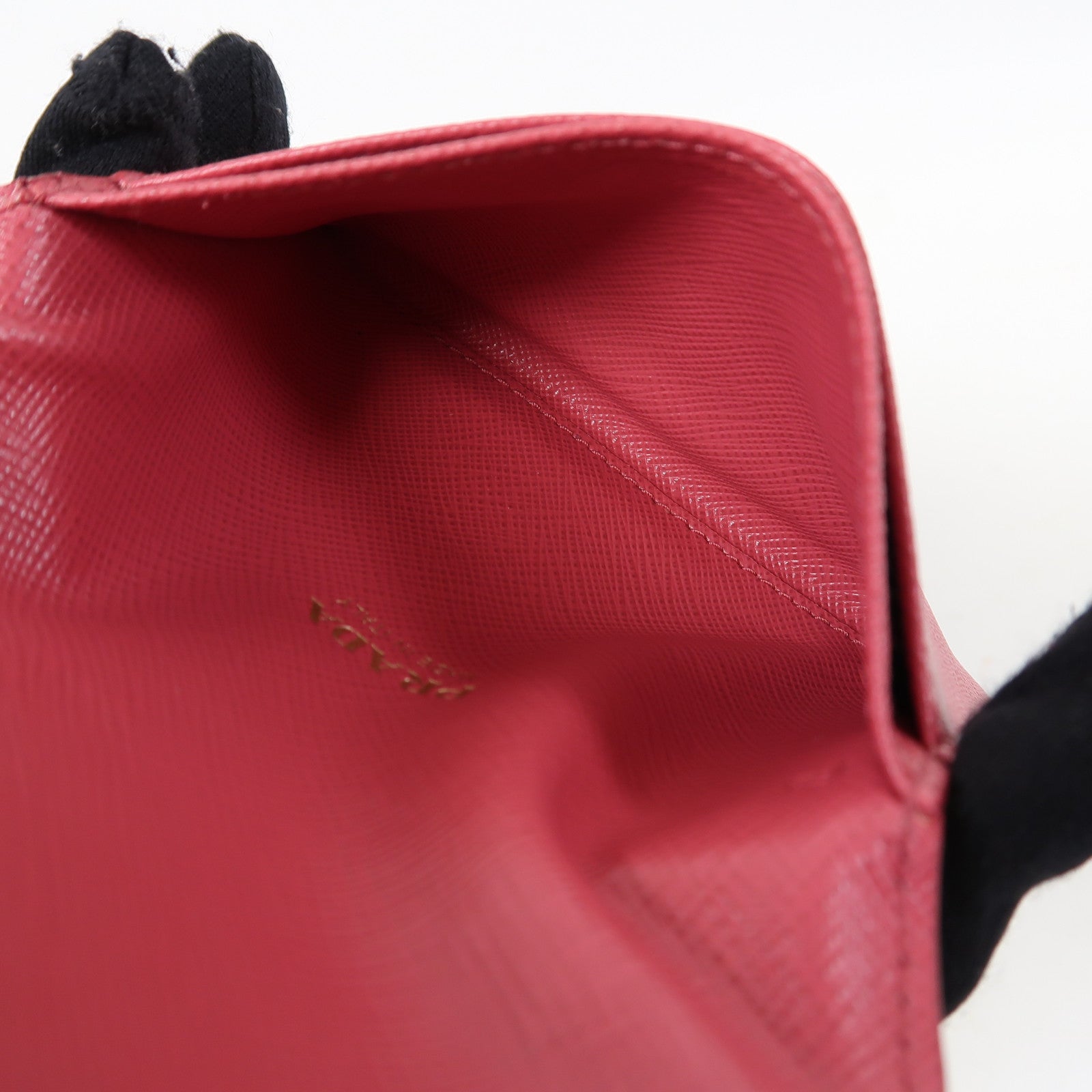 PRADA 牛皮皮革Card Case金扣卡片套粉紅色