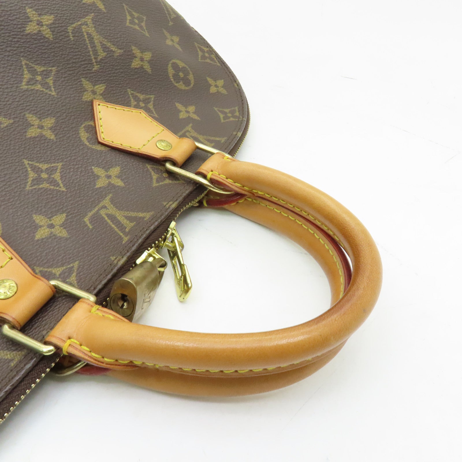 LOUIS VUITTON 【激減優惠】Monogram Alma MM金扣手挽袋棕色