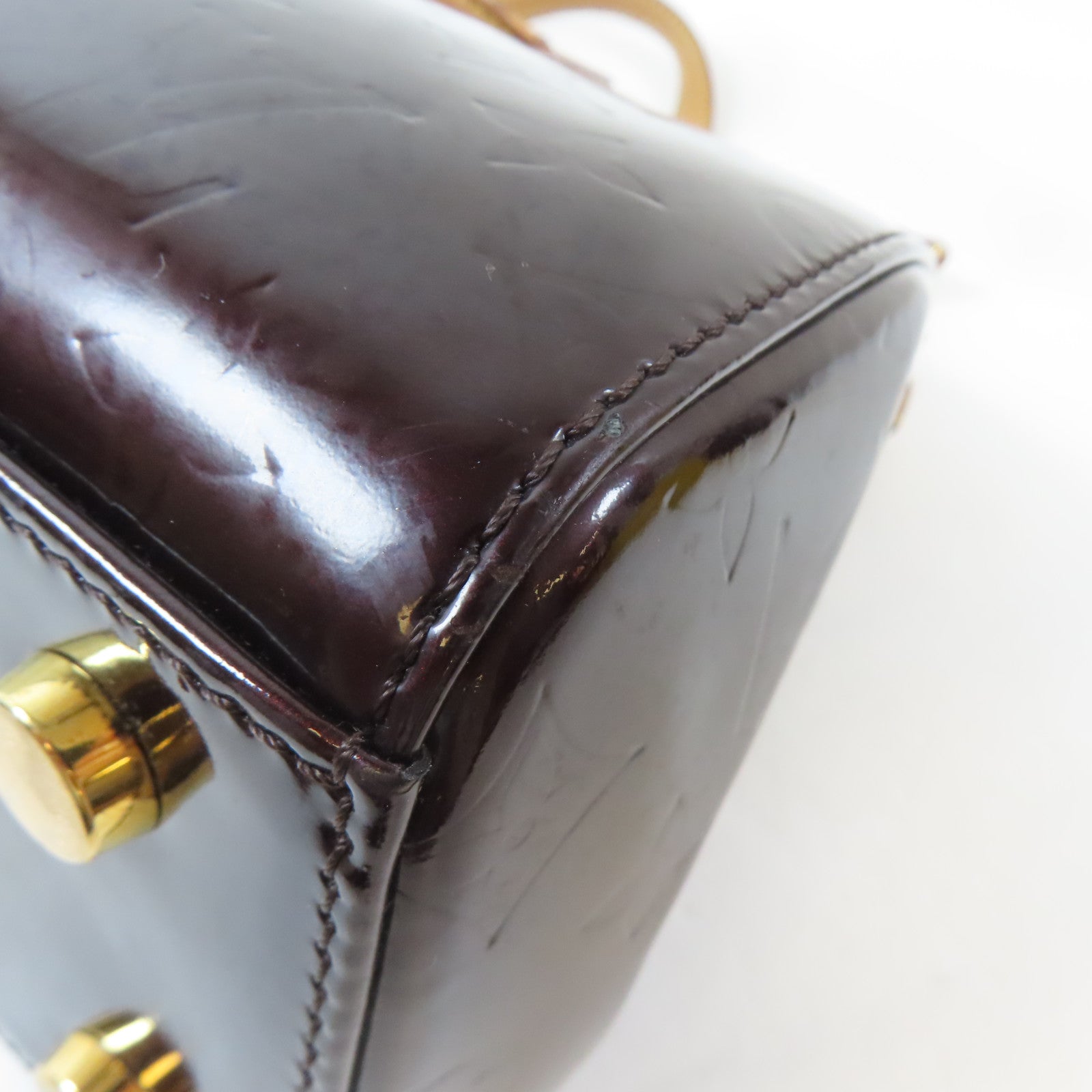 LOUIS VUITTON 【激減優惠】Monogram Vernis Brea MM金扣手挽肩背兩用袋酒紅色