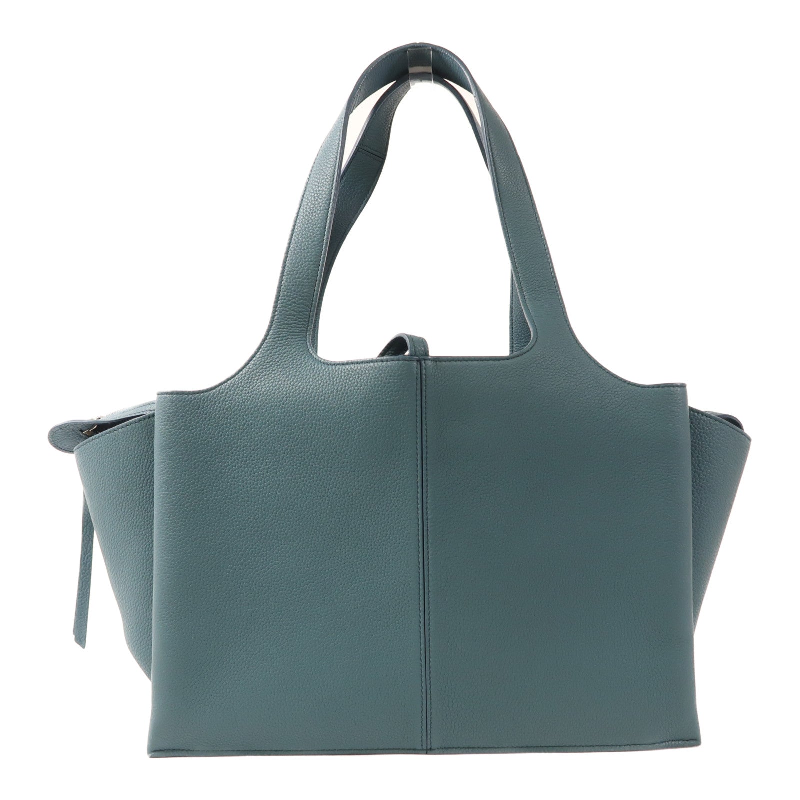 CELINE 牛皮皮革Tri-Fold銀扣肩背袋