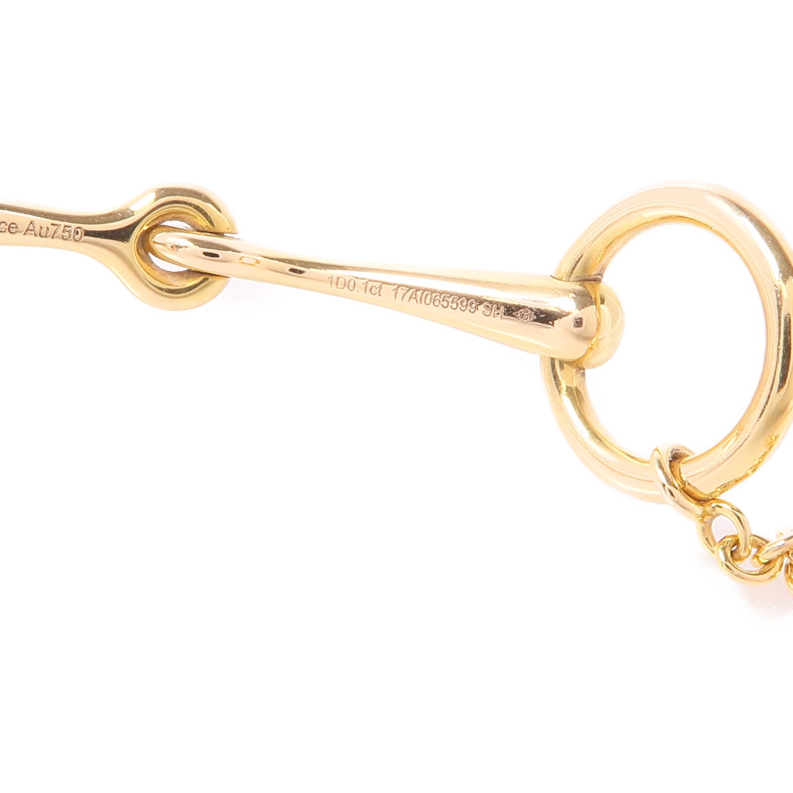 HERMES 18K黃金Filet D'or Bracelet鑽石手鏈