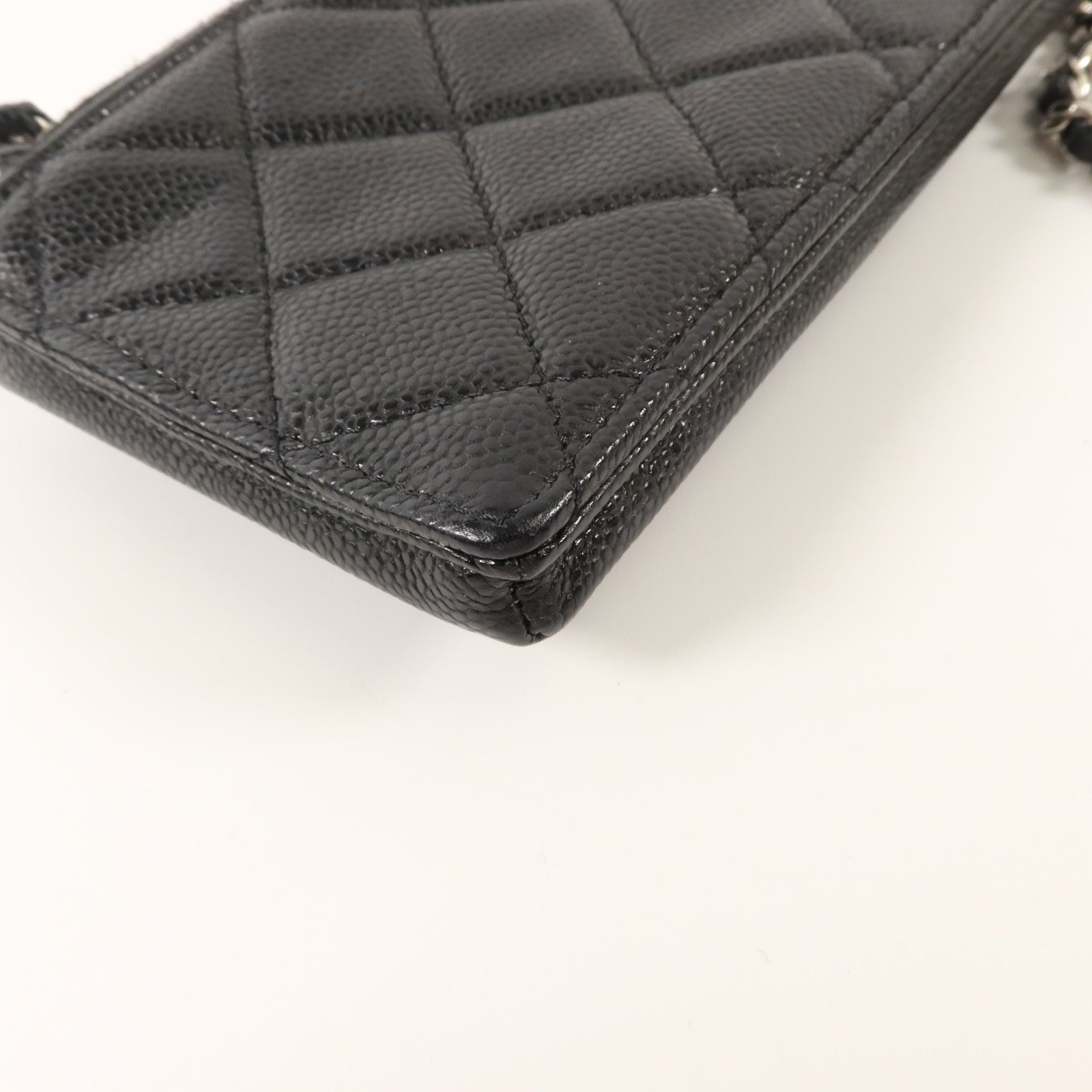 CHANEL 牛皮皮革Classic Phone Holder With Chain銀扣肩背袋