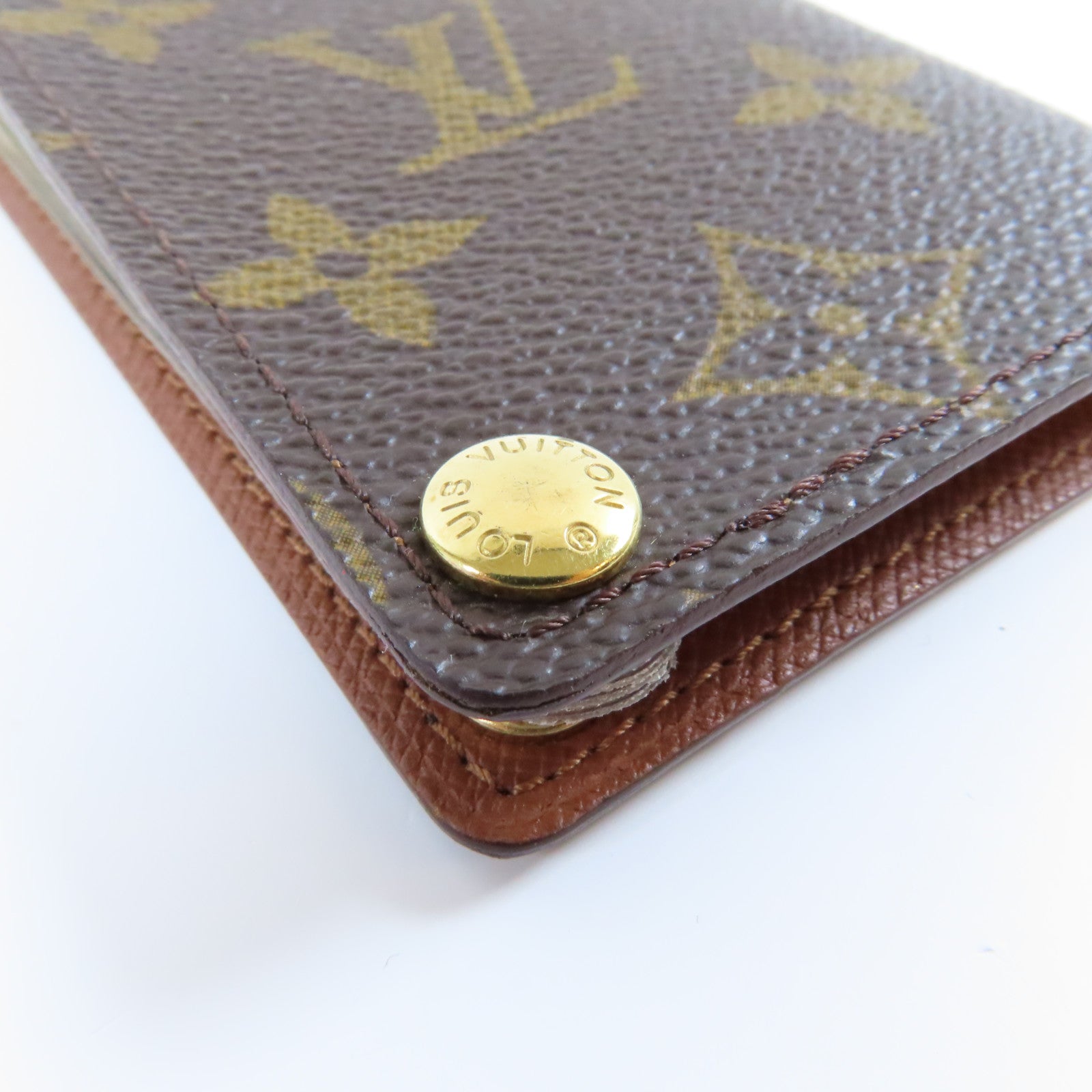 LOUIS VUITTON 【激減優惠】Monogram Porte Cartes Crdit Pression金扣卡片套啡色
