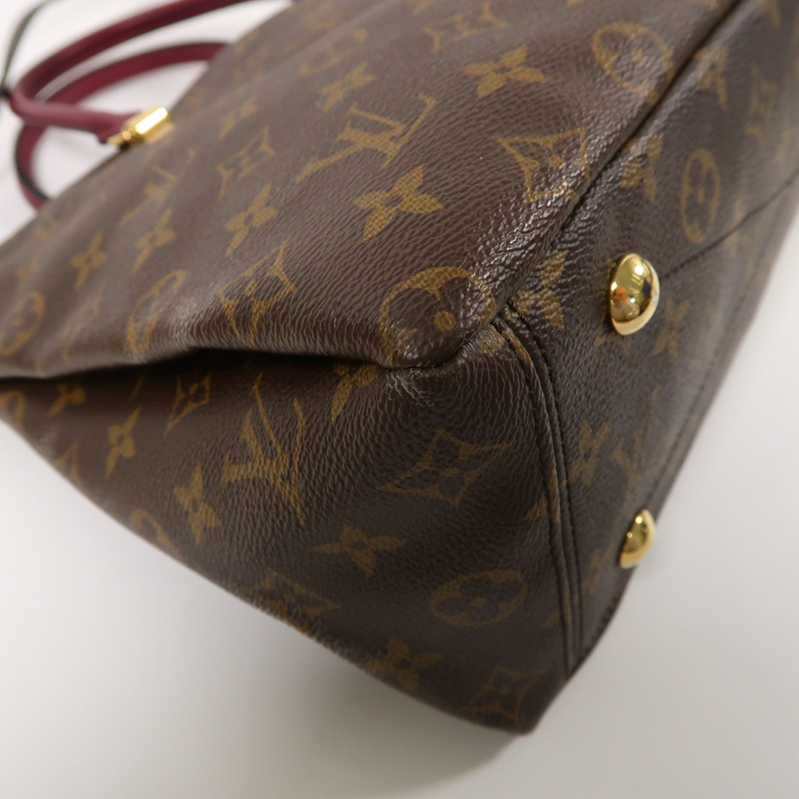 LOUIS VUITTON Monogram Pallas金扣手挽肩背兩用袋棕色/紫色