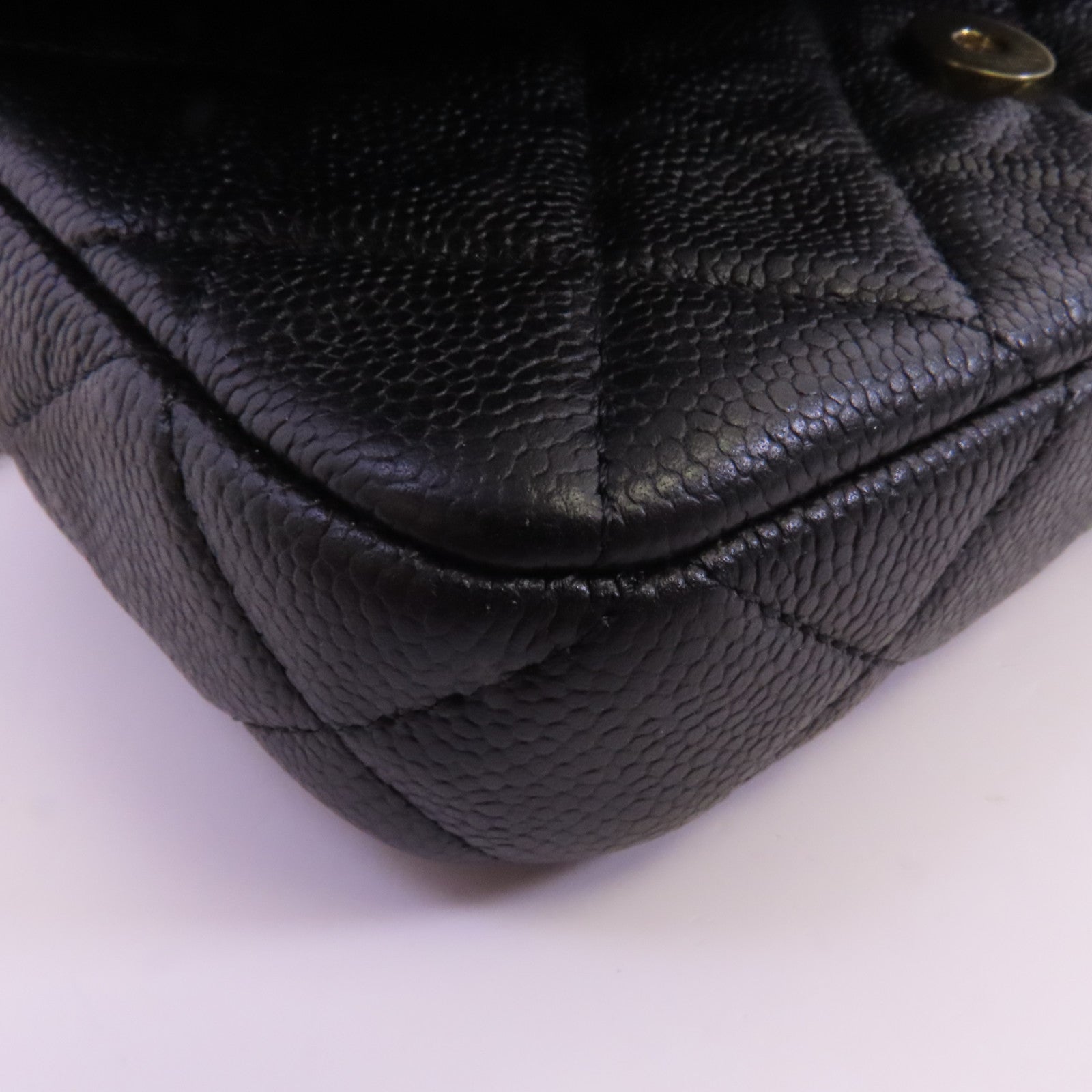 CHANEL 牛皮皮革Waist Bag金扣鏈帶腰包