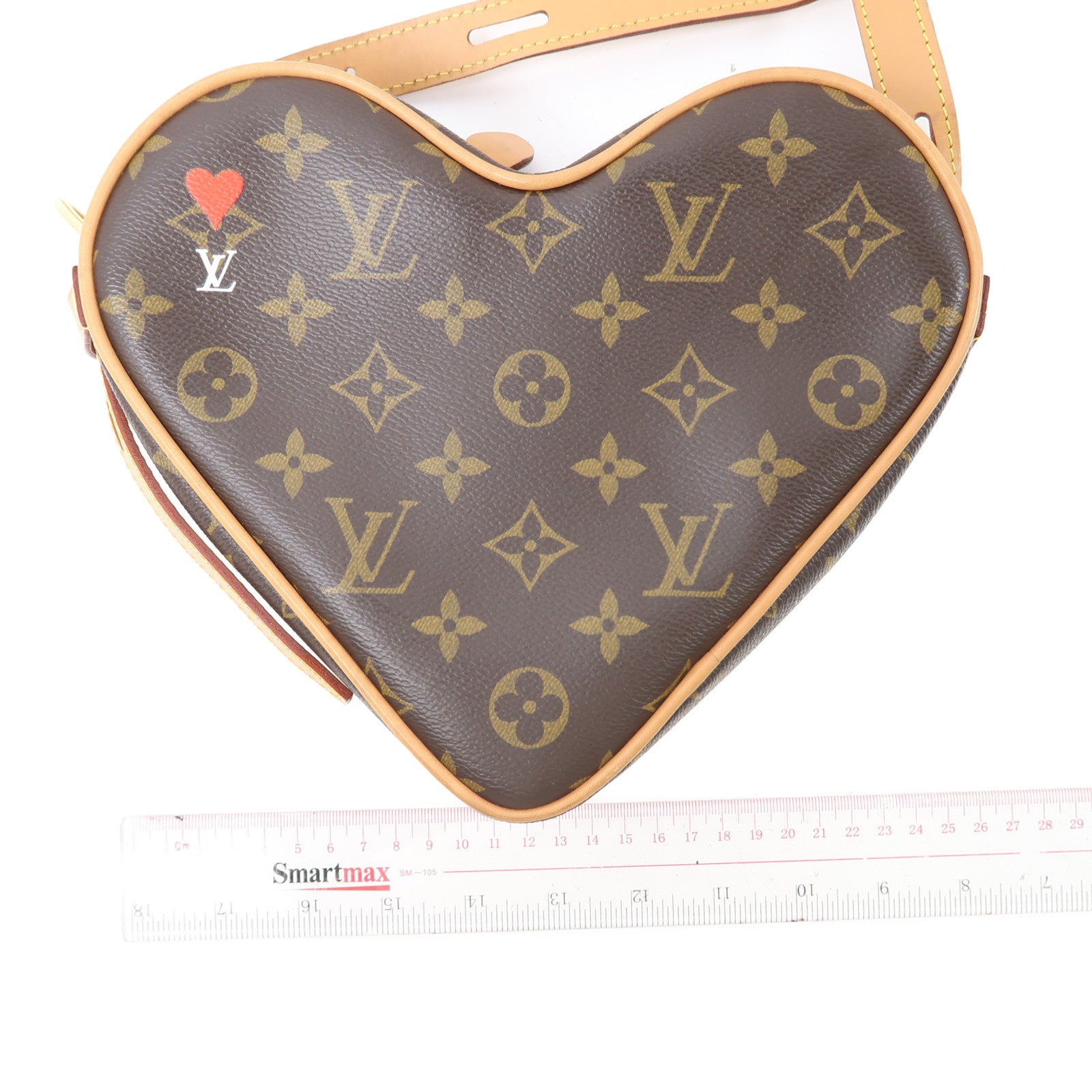 LOUIS VUITTON Monogram Game On Coeur金扣肩背袋棕色