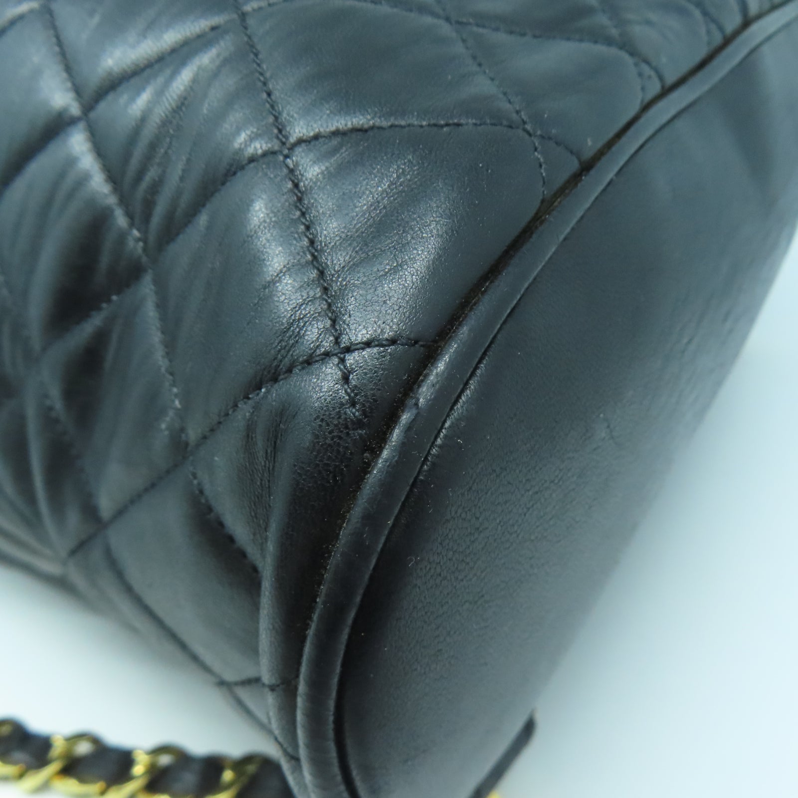 CHANEL 【激減優惠】羊皮皮革Rucksack金扣背包黑色