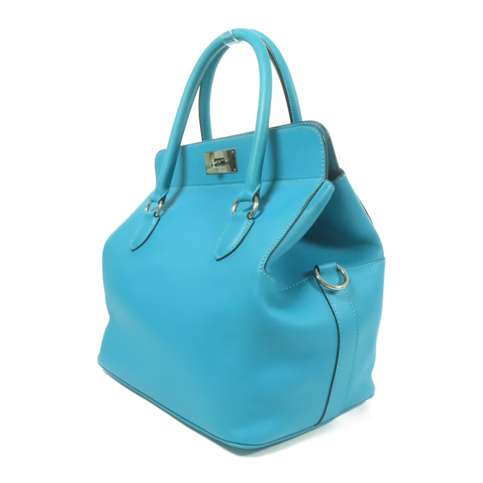 HERMES 衣装袋 HERMES 【激減優惠】Swift皮革Constance 24銀扣肩背袋Bleu