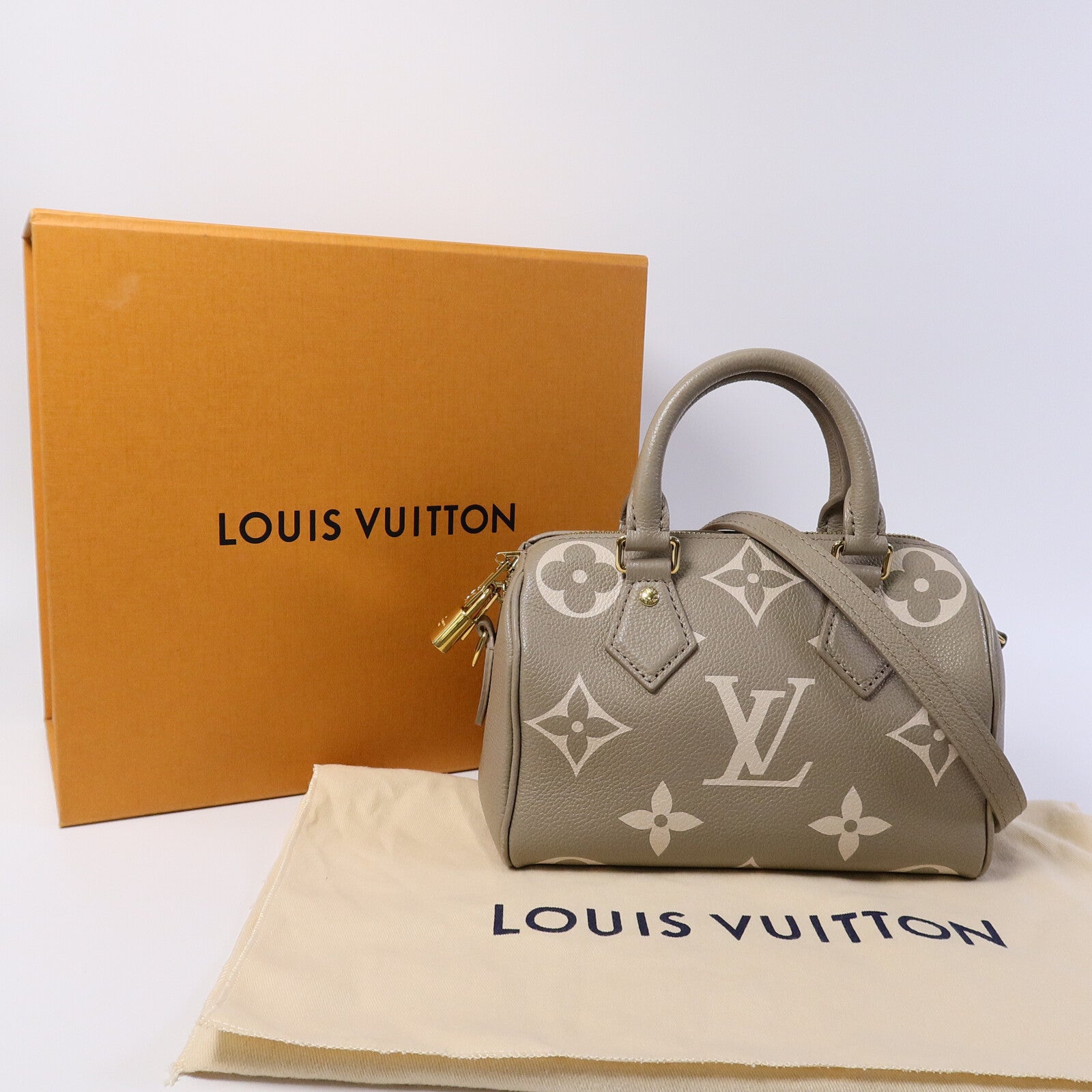 LOUIS VUITTON Monogram Empreinte Speedy Bandouliere 20扣手挽肩背兩用袋