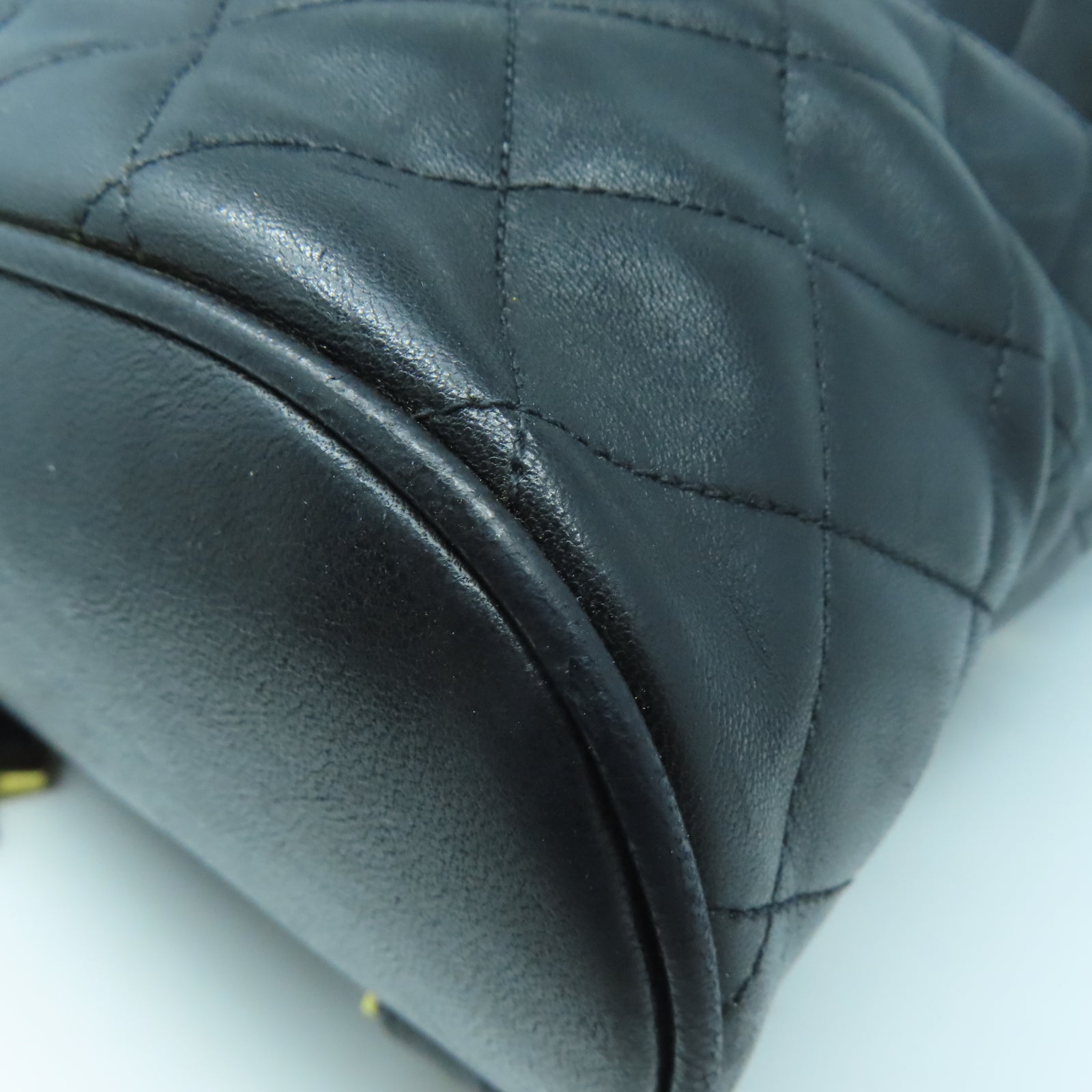 CHANEL 【激減優惠】羊皮皮革Rucksack金扣背包黑色