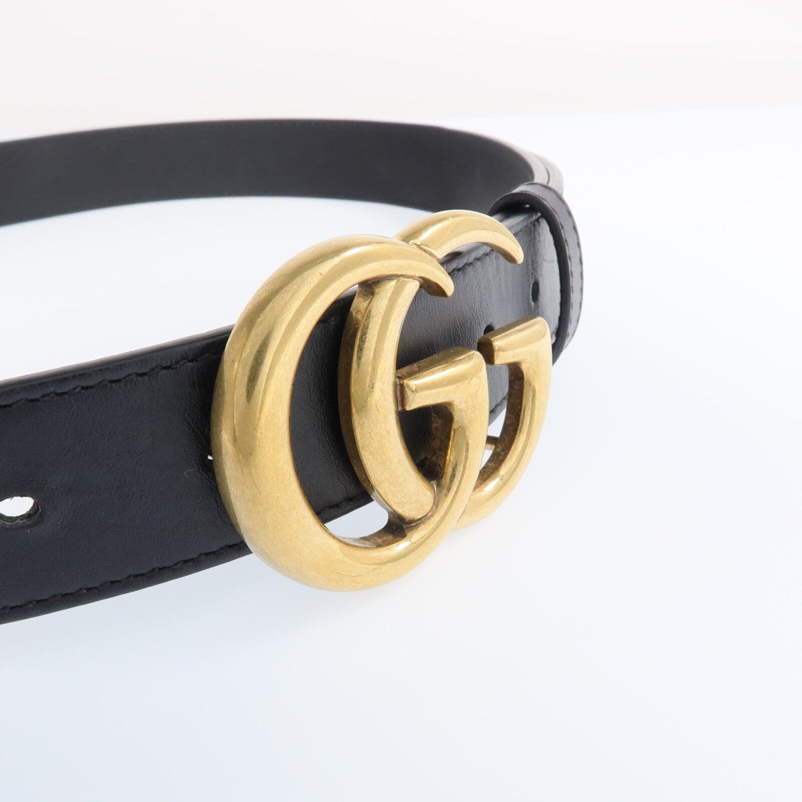 GUCCI 牛皮皮革GG Marmont Belt金扣皮帶
