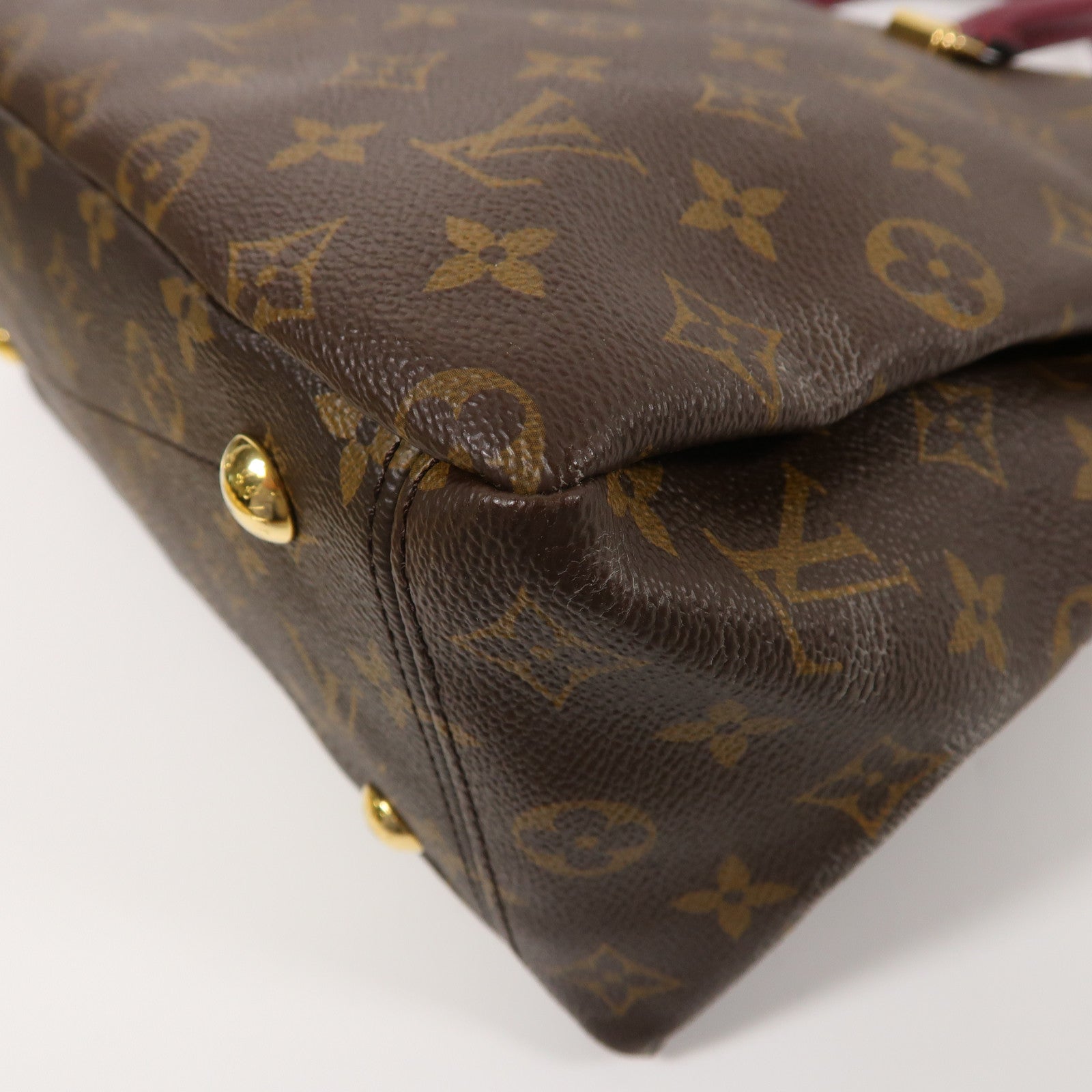 LOUIS VUITTON Monogram Pallas金扣手挽肩背兩用袋棕色/紫色