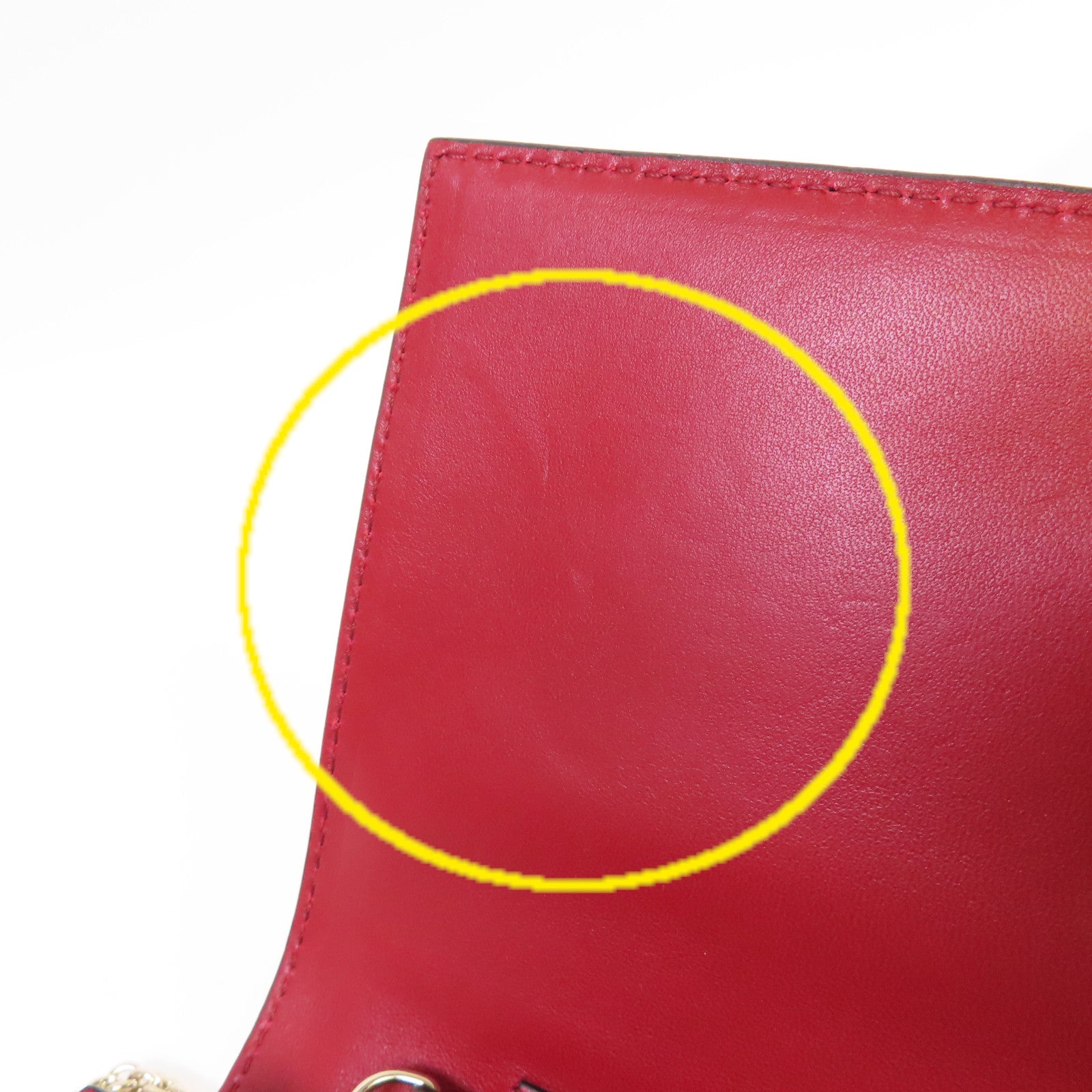 Valentino 牛皮皮革Mini Rockstud Chain Shoulder Bag金扣鏈帶肩背袋紅色