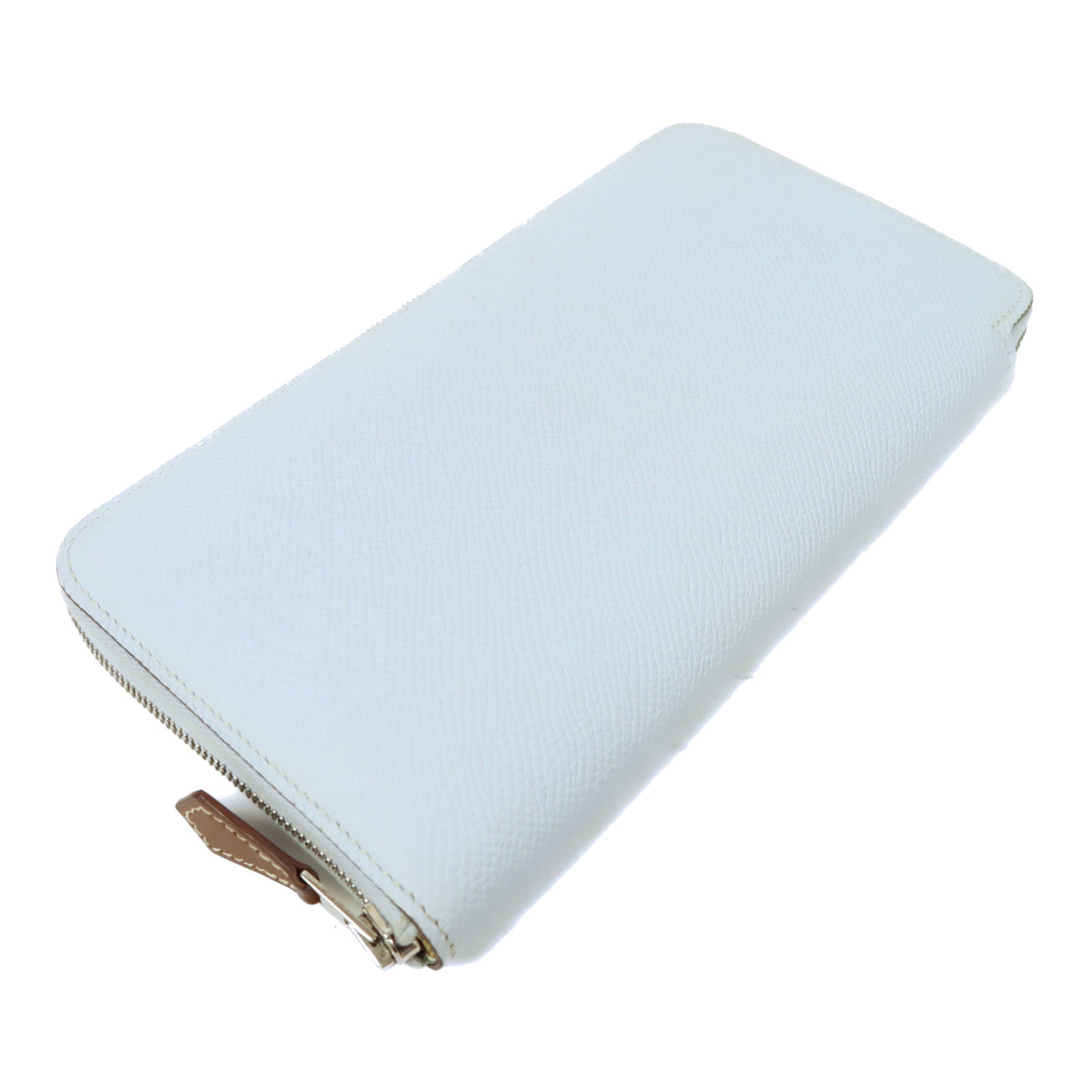 HERMES Epsom皮革Silk In Long Wallet銀扣長錢包藍色