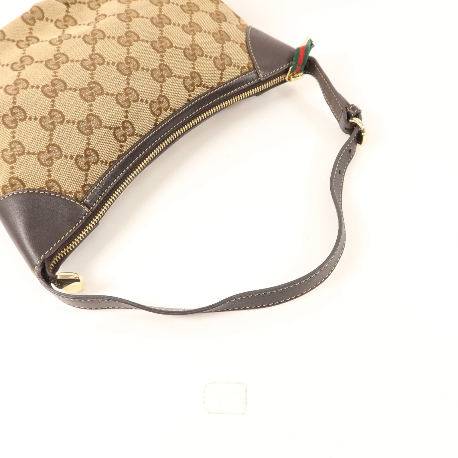 GUCCI 帆布Accessory Pouch Sherry Line Vintage金扣手挽袋