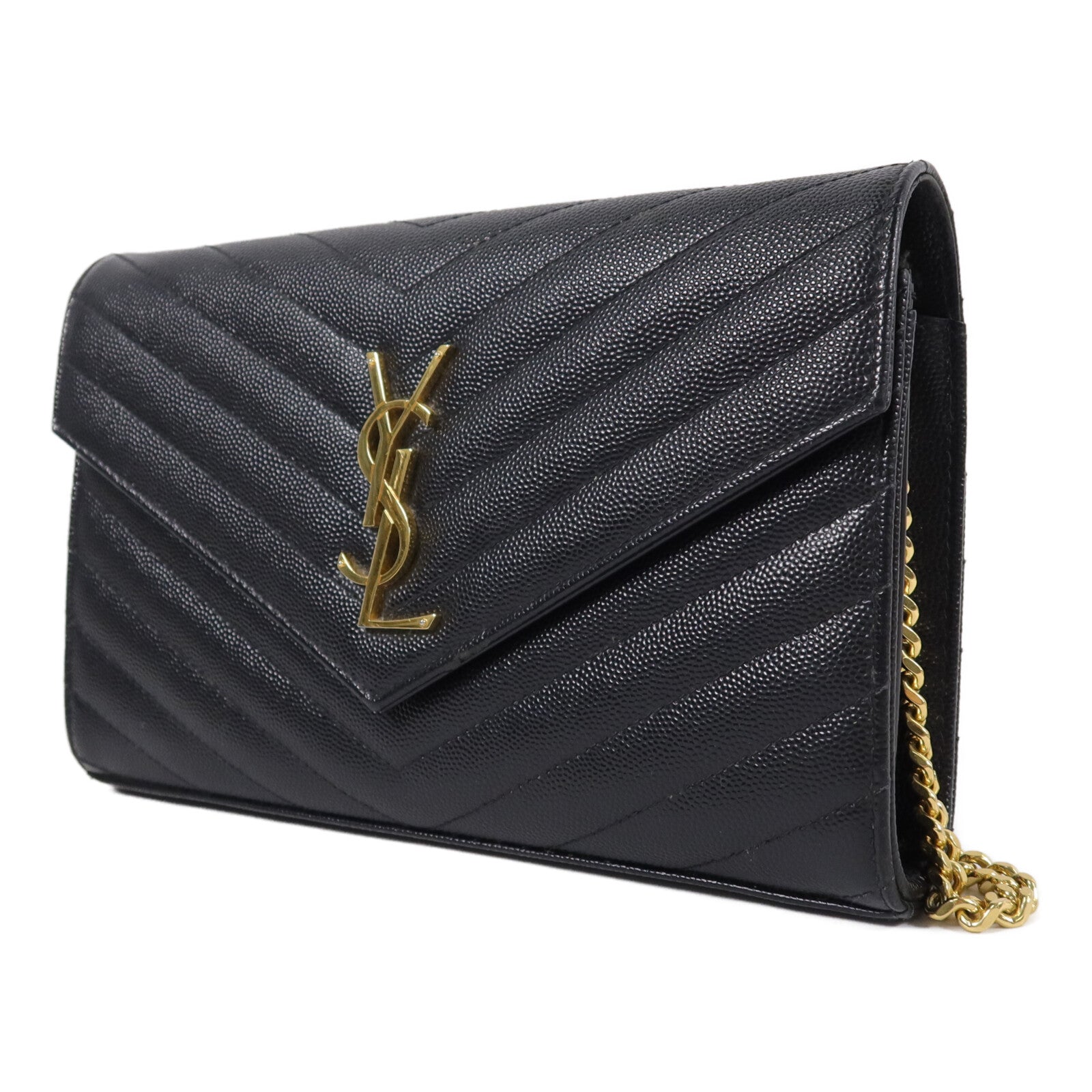 YVES SAINT LAURENT 牛皮皮革Cassandre Envelope鏈帶肩背袋